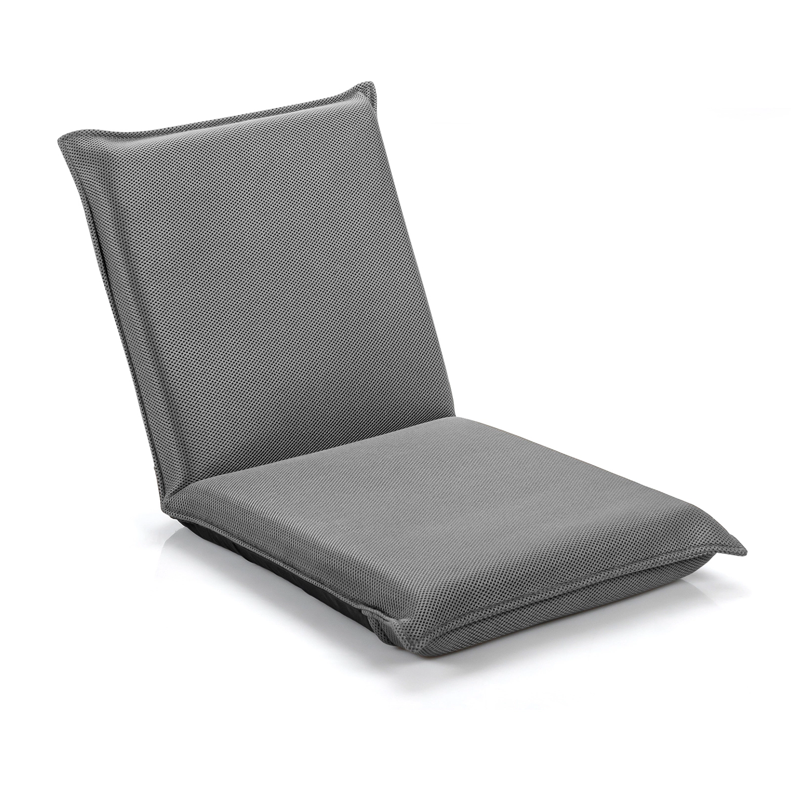 SUGIFT 6-Position Breathable Mesh Padded Folding Floor Sofa Chair 39.5-in x 18-in x 3-in 287-lb Capacity Gray