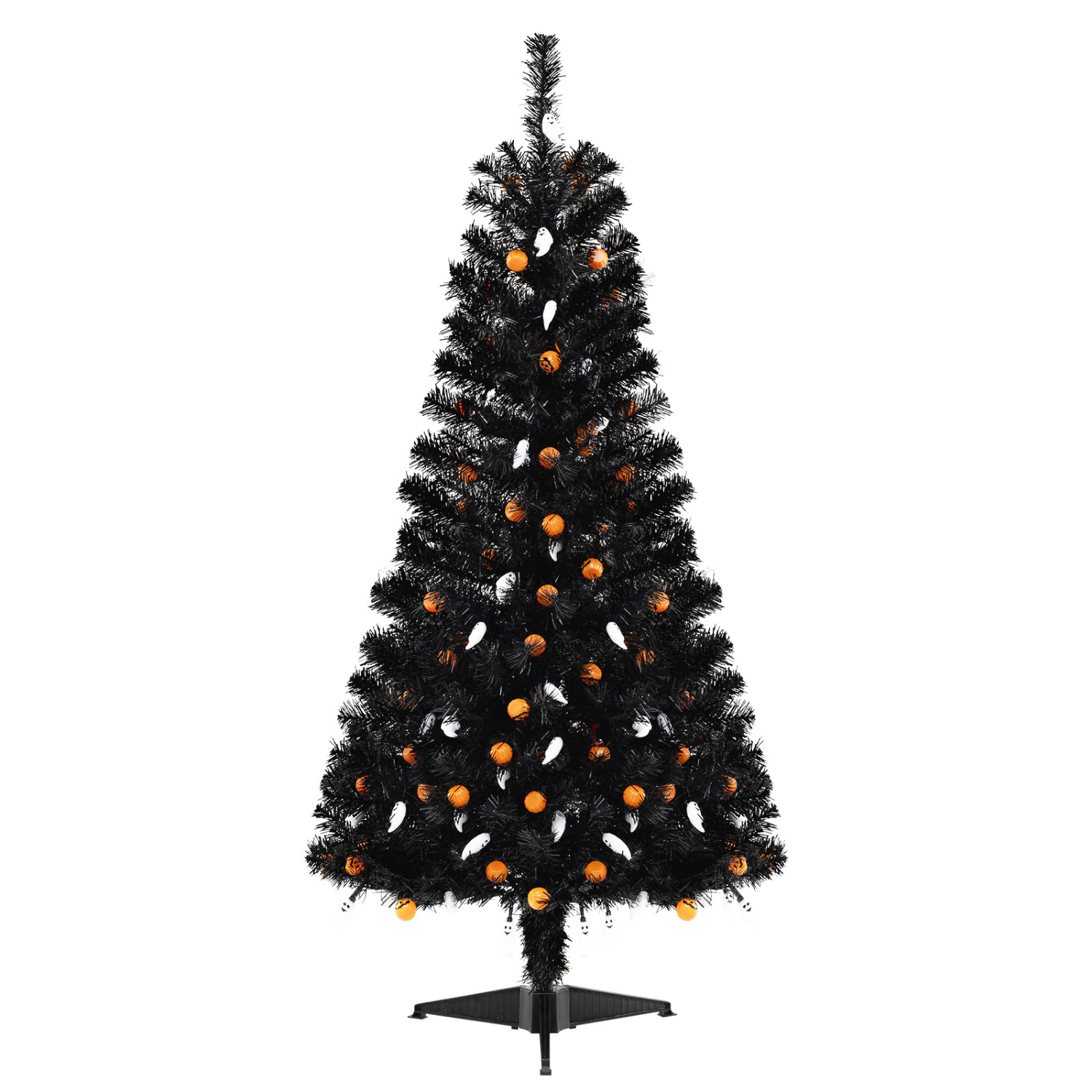 SlickBlue Black Halloween Tree 4.5 Ft Artificial Tree with LED Lights and Sound