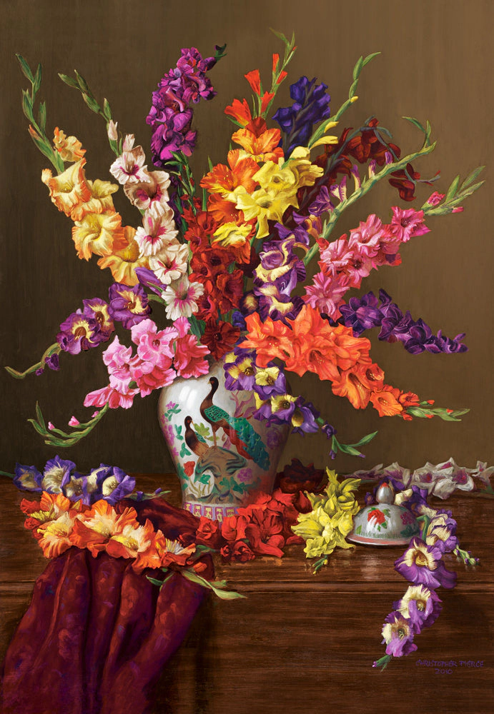 CASTORLAND 1000 Piece Jigsaw Puzzles, Gladioli in Chinese Vase, Flower puzzles, Still nature painting, Art., C-104949-2
