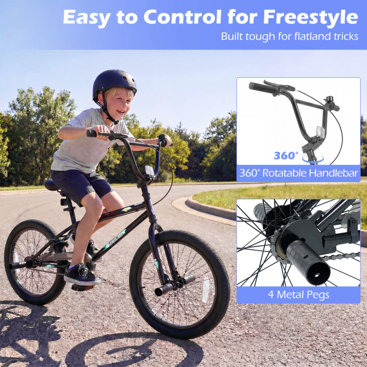Hivvago Trick Bicycle with 360 Degree Steering and Adjustable Seat for Kids Teens