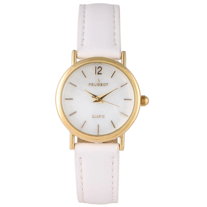Peugeot Women's Classic 24mm White Watch With Easy to Read Numerals