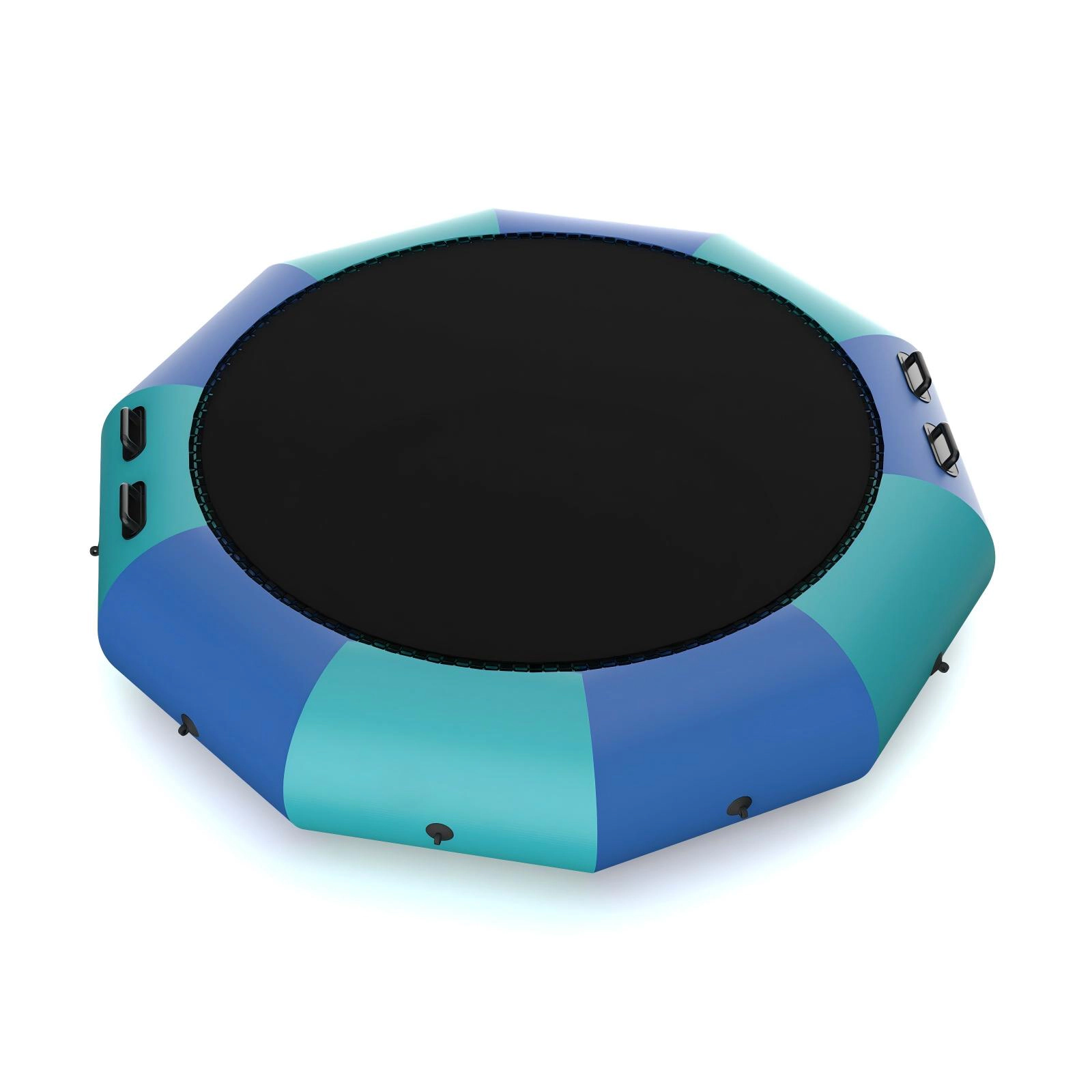 SUGIFT Inflatable Splash Water Bouncer Trampoline 330-lb Capacity Ages 14+ 96.5-in Bouncing Area Yellow/Blue Green