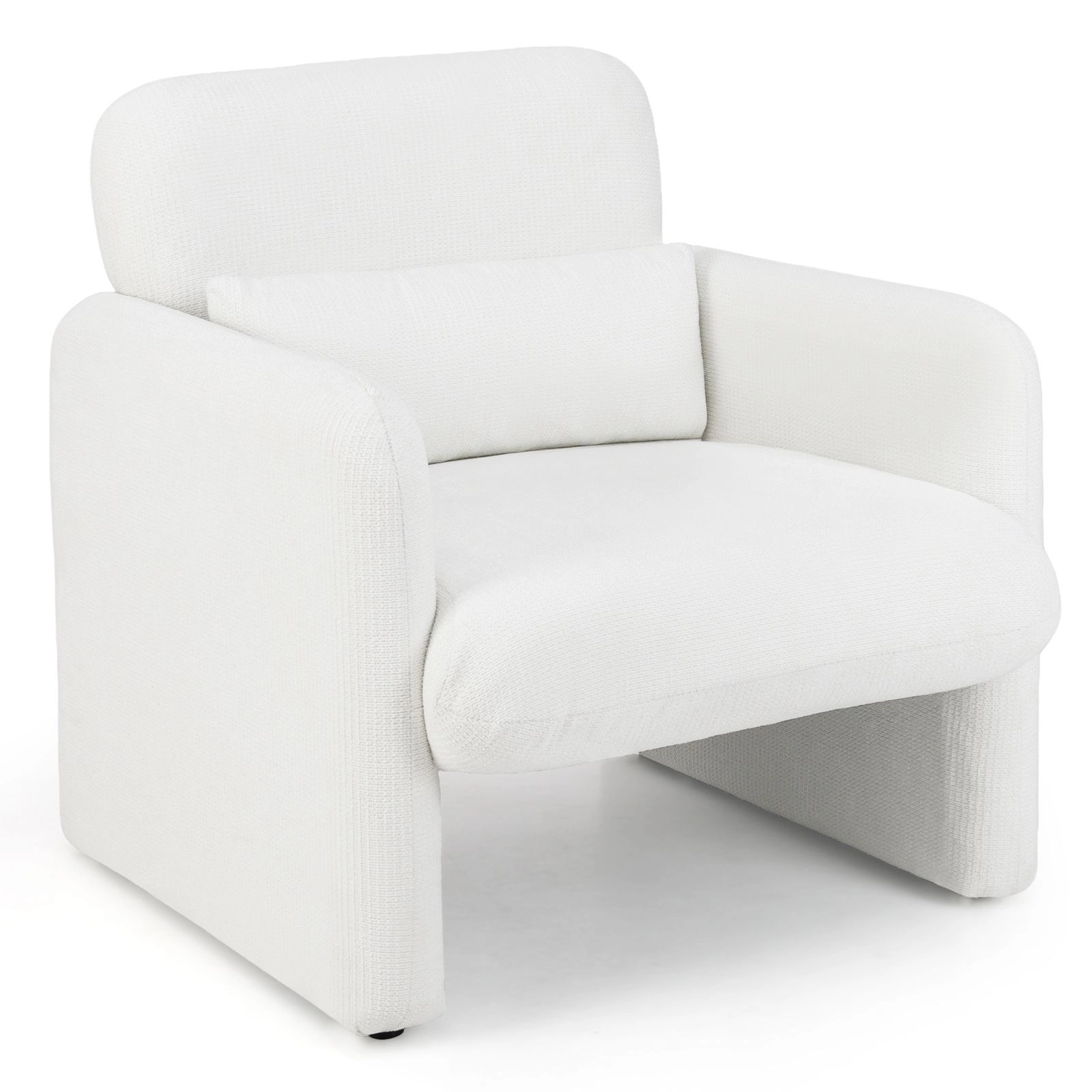 SlickBlue Modern Chenille Armchair with 24-Inch Seat & Lumbar Pillow