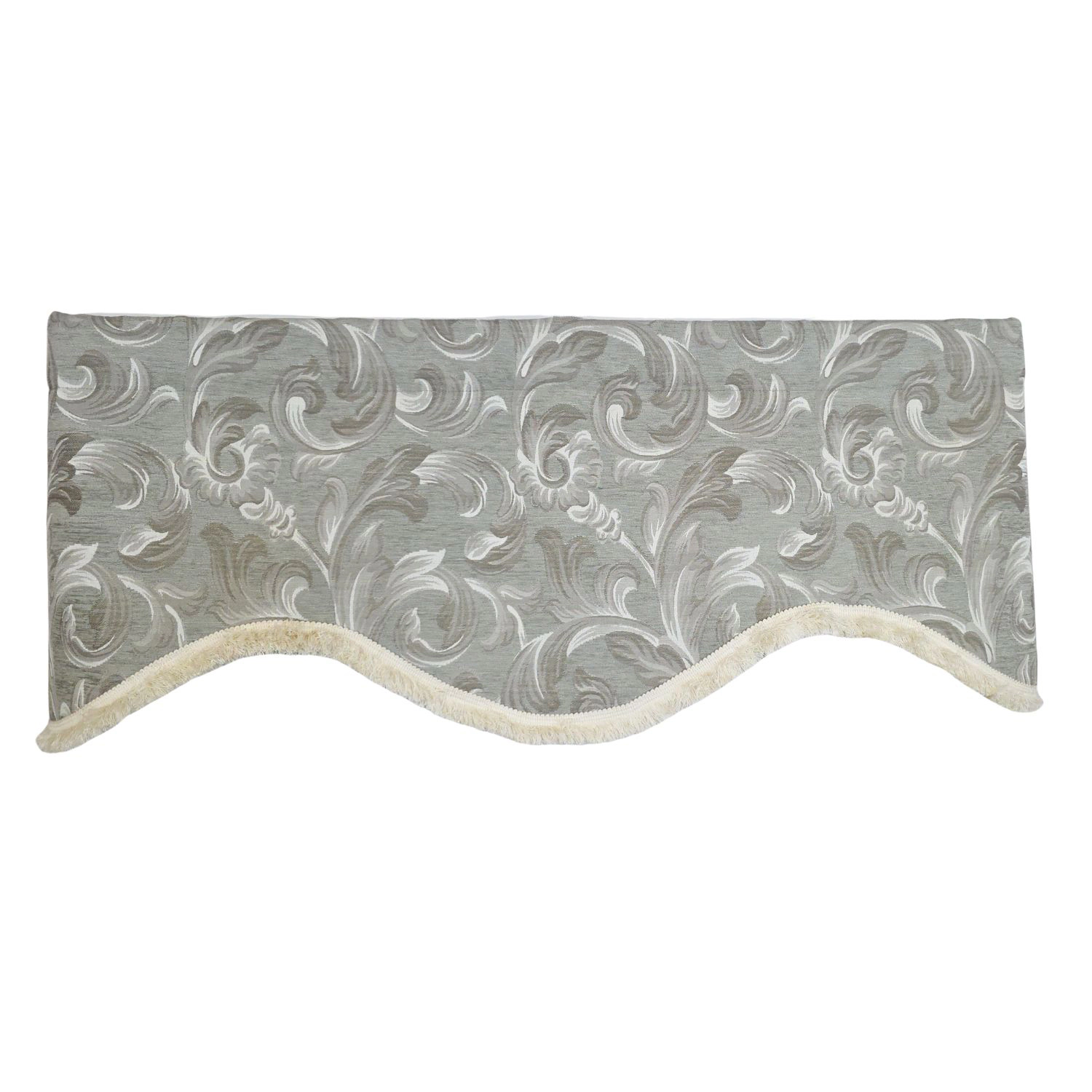 RLF Home 100% Cotton Jasper Trimmed Cornice Lined Window Valance 50 x 17 Sage