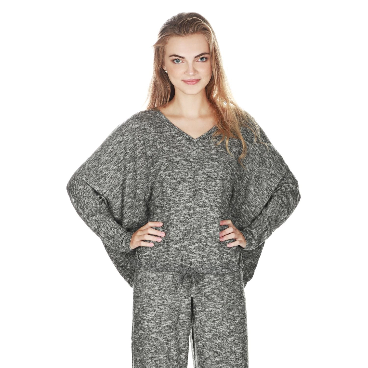 Memoi Women's Supersoft Hacci Lounge Pull Over Loose Fit Top