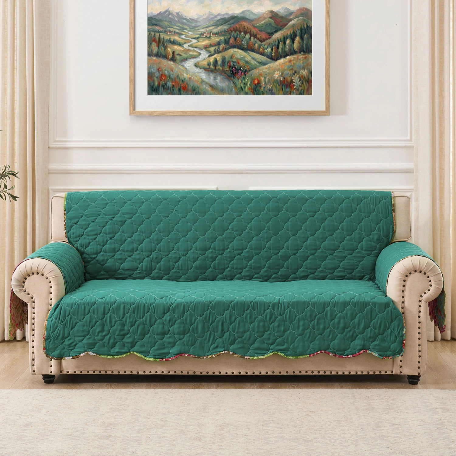 Greenland Home Fashions Danica 100% Polyester Quilted Furniture Protector Sofa 127x77 Multi