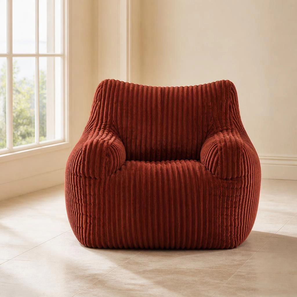 GOODSILO Soft Corduroy Relaxing Bean Bag Chair Lazy Sofa