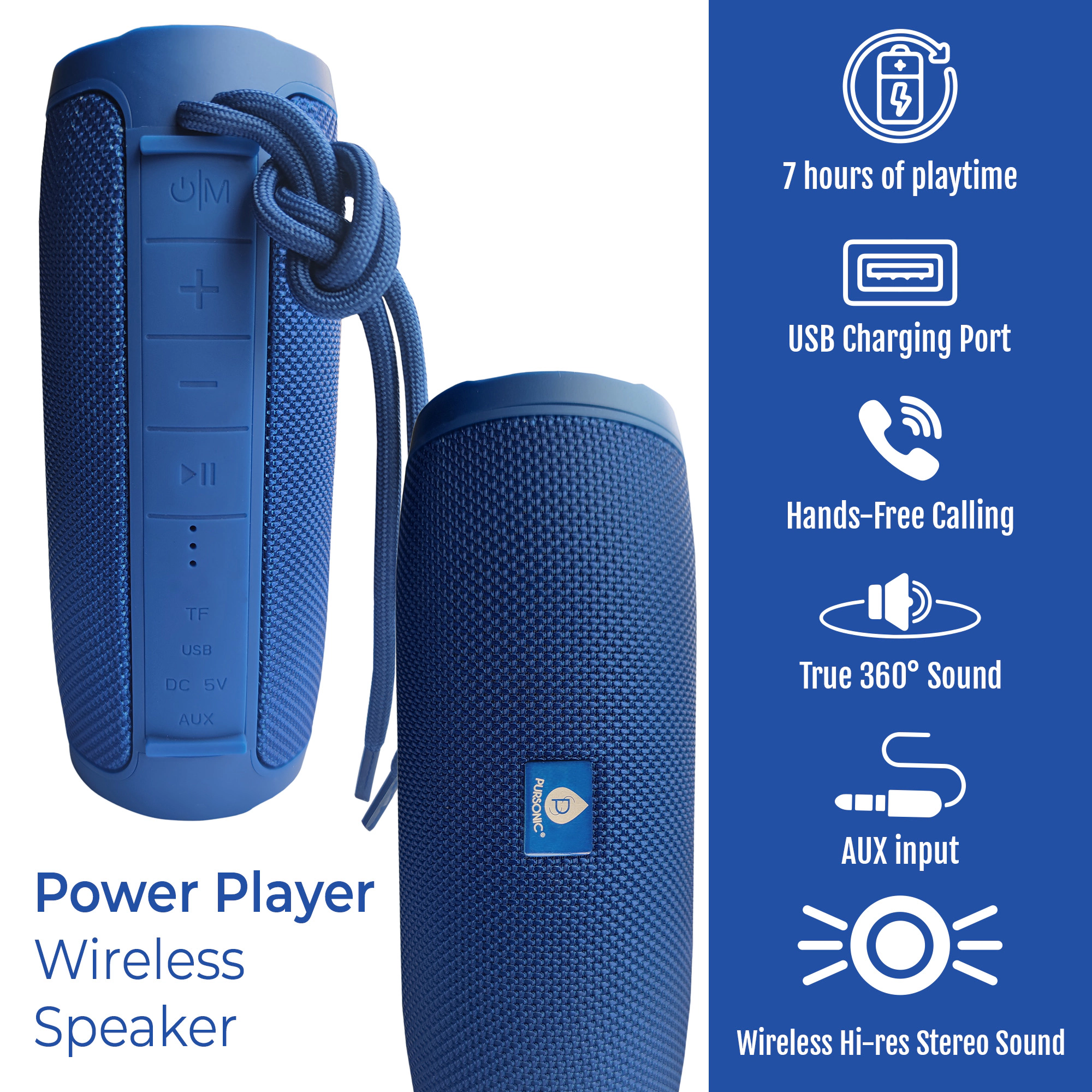 Pursonic Unisex Total Audio Freedom Collection: Wireless Earbuds, 360° Speaker & Waterproof Suction Speaker