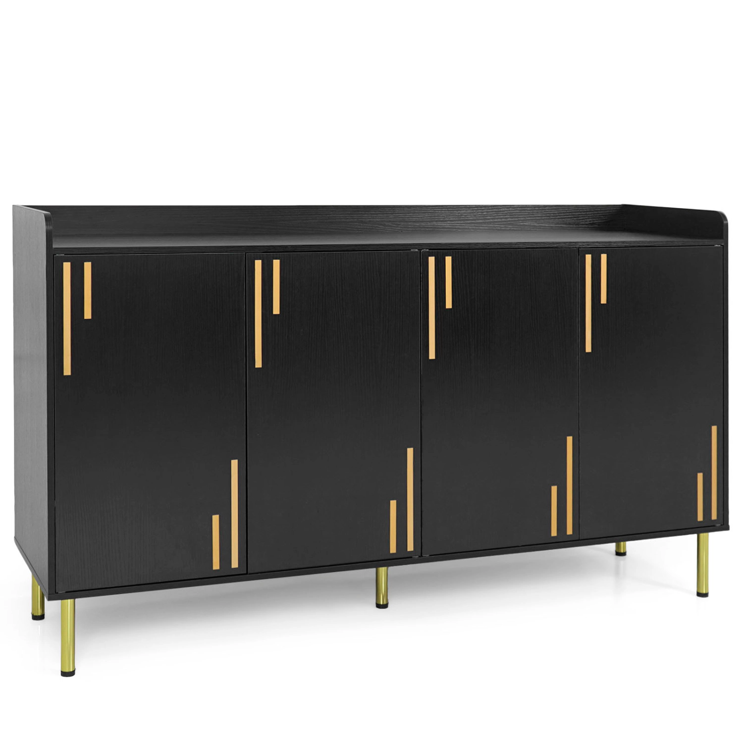 LJG 55" Buffet Cabinet with 4 Doors and 5 Metal Legs Modern Credenza