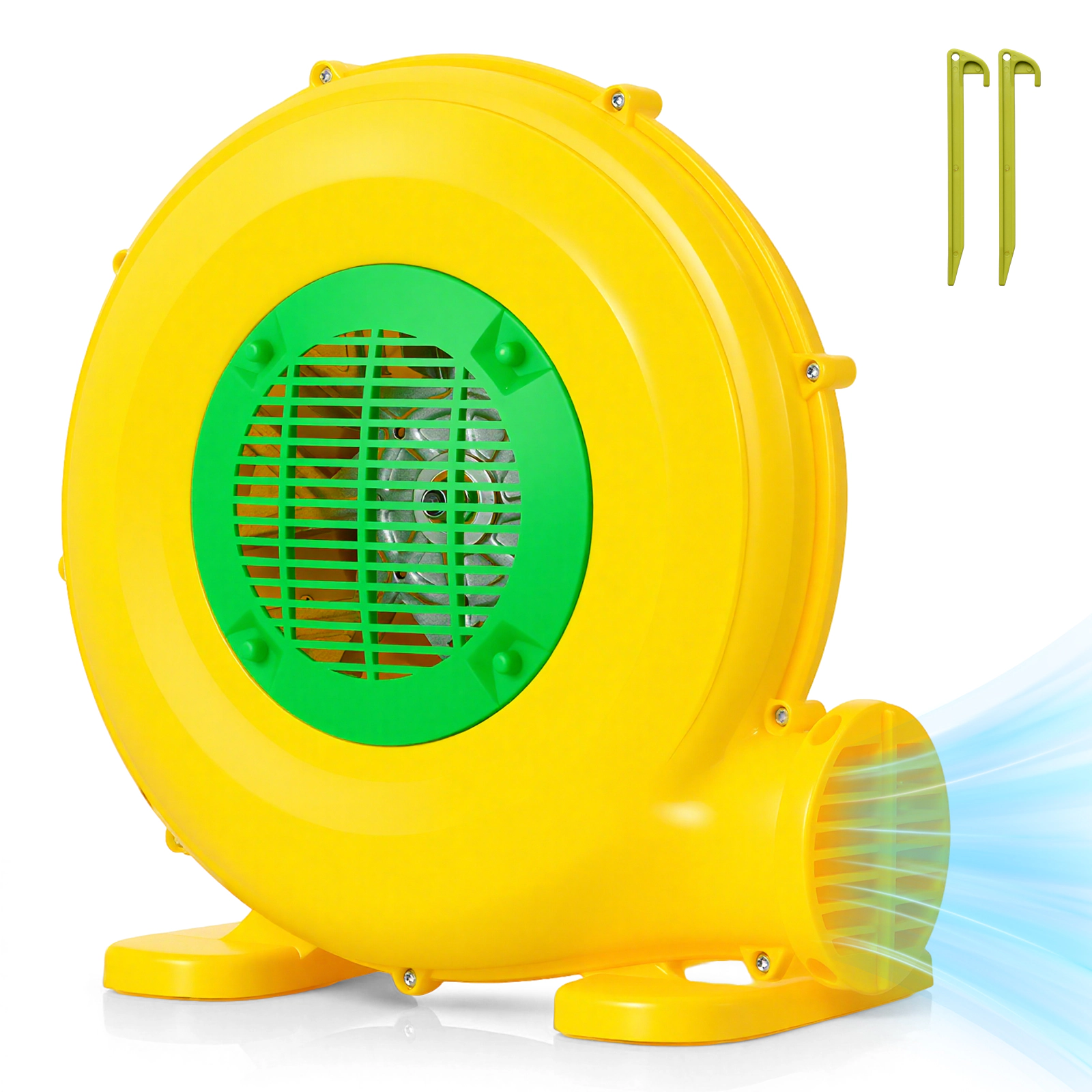 SUGIFT Yellow 480W Blower for Kids Bounce House with Carry Handle and 2 Ground Stakes 14-in W 7.5-in D 13.5-in H