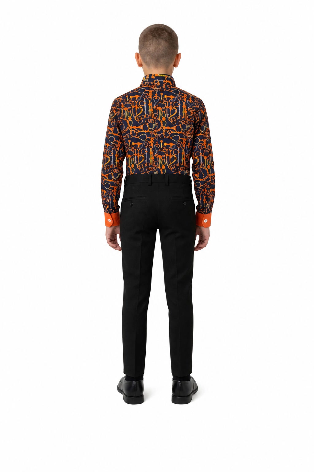 Elie Balleh Boys Slim Fit Geometric Shirt