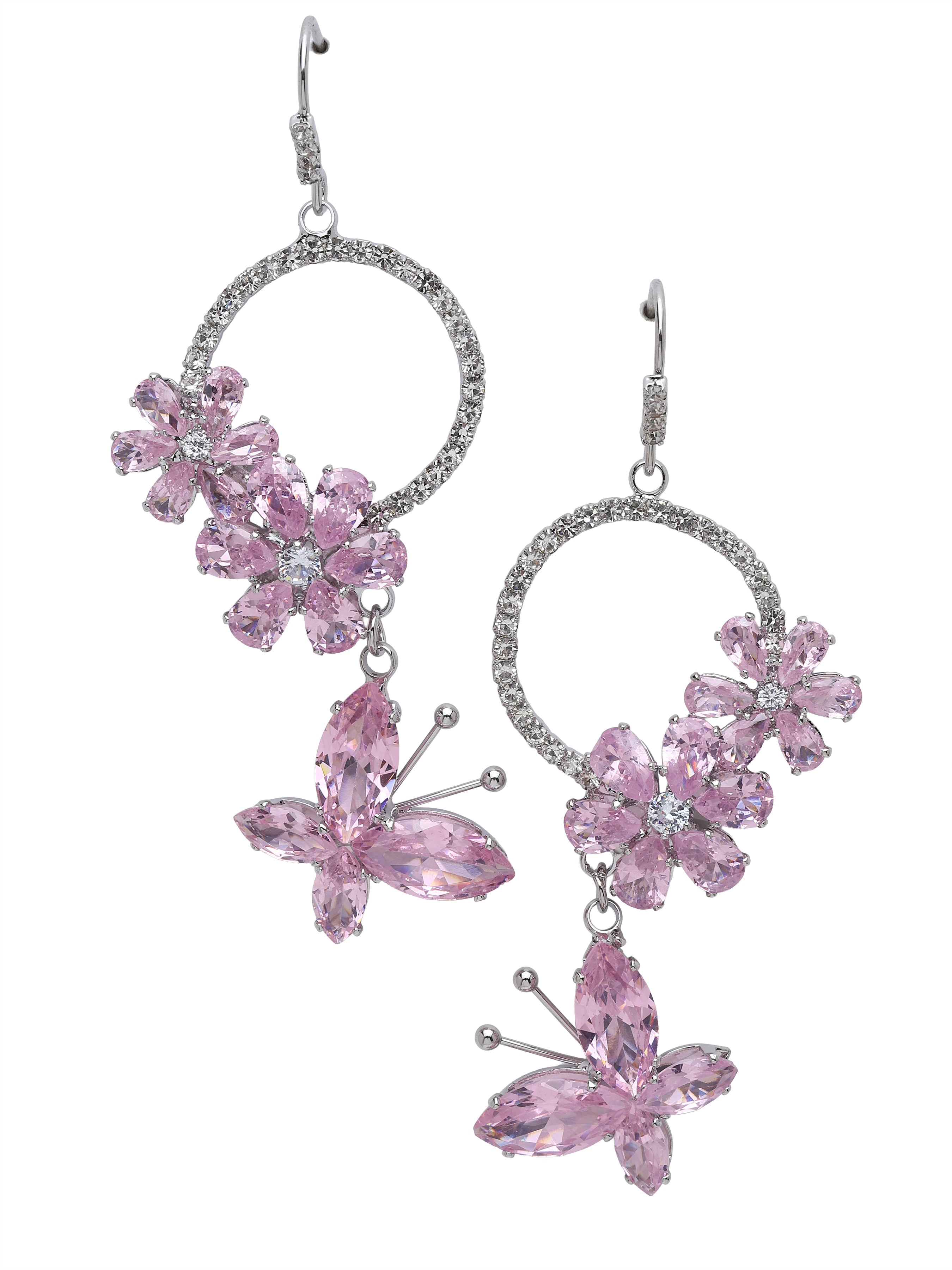 AGP PARIS Womens Butterfly Wreath Drop Earrings