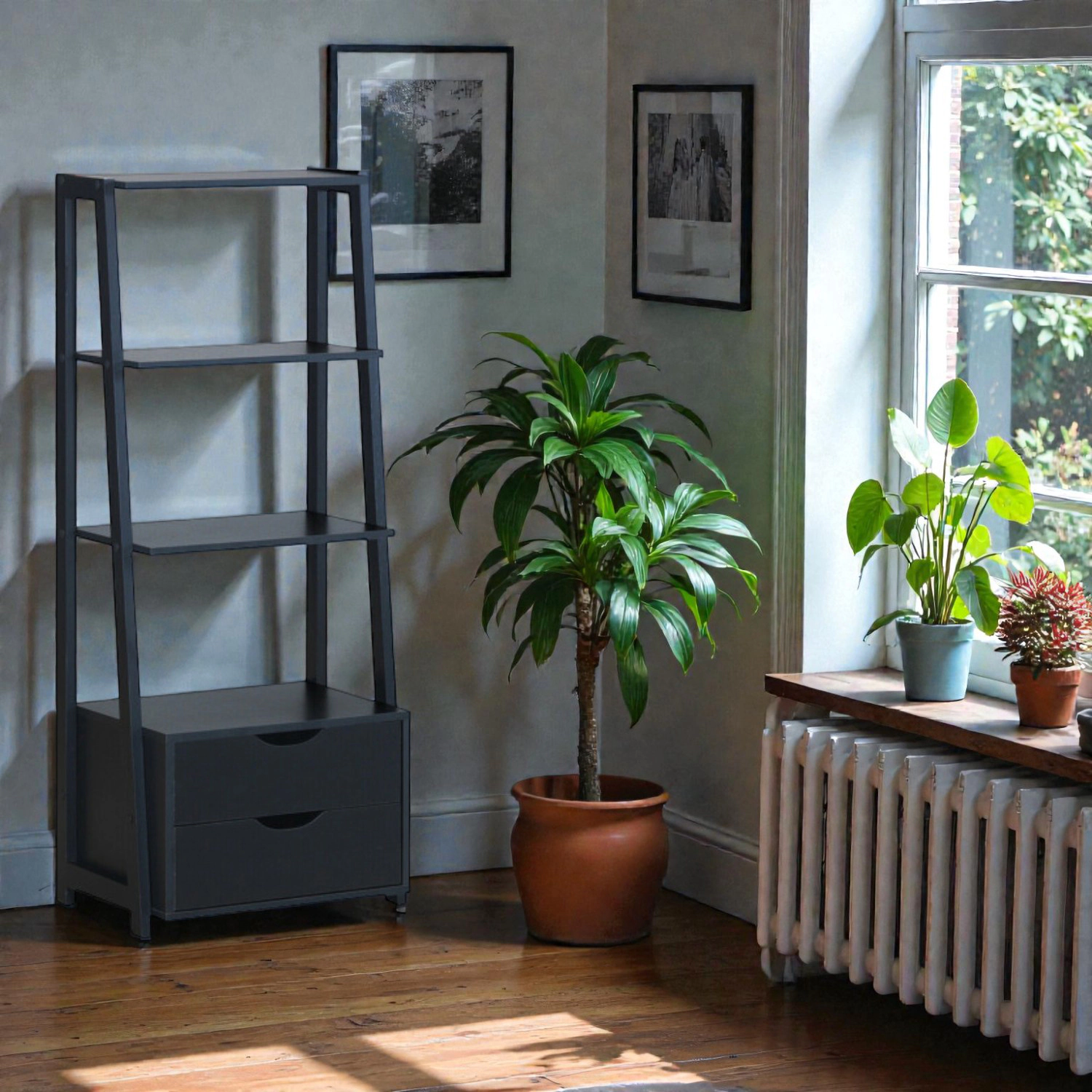 Hivvago Ladder Storage Shelf with Drawers