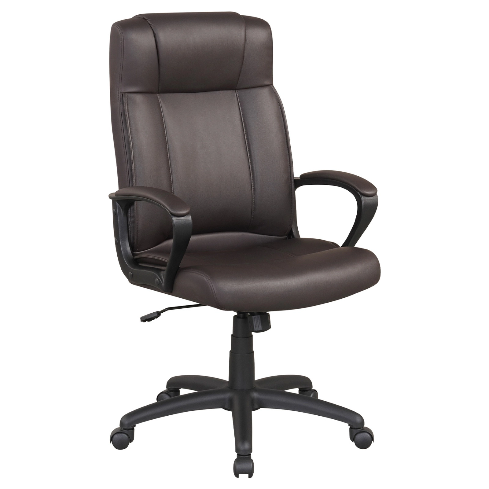 SUGIFT Ergonomic Faux Leather Office Chair with Rocking Function 275-Lb Capacity Brown