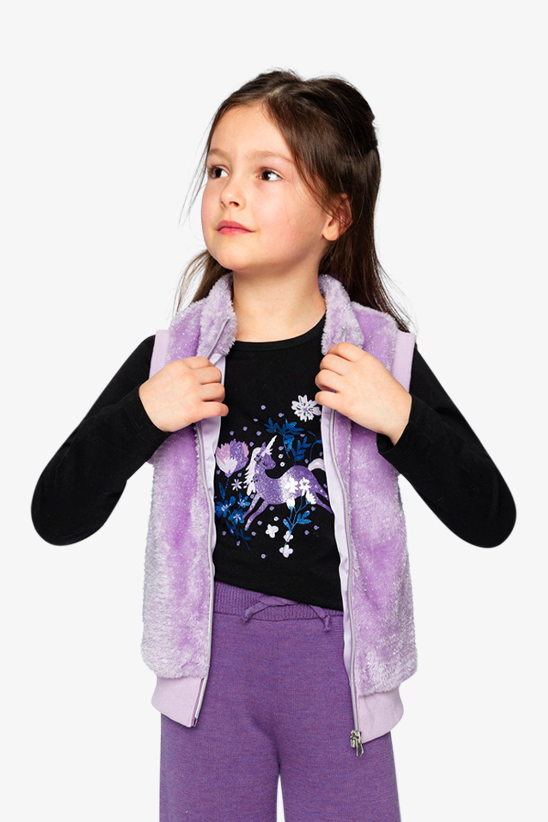 Deux par Girls Faux Fur Sleeveless Vest