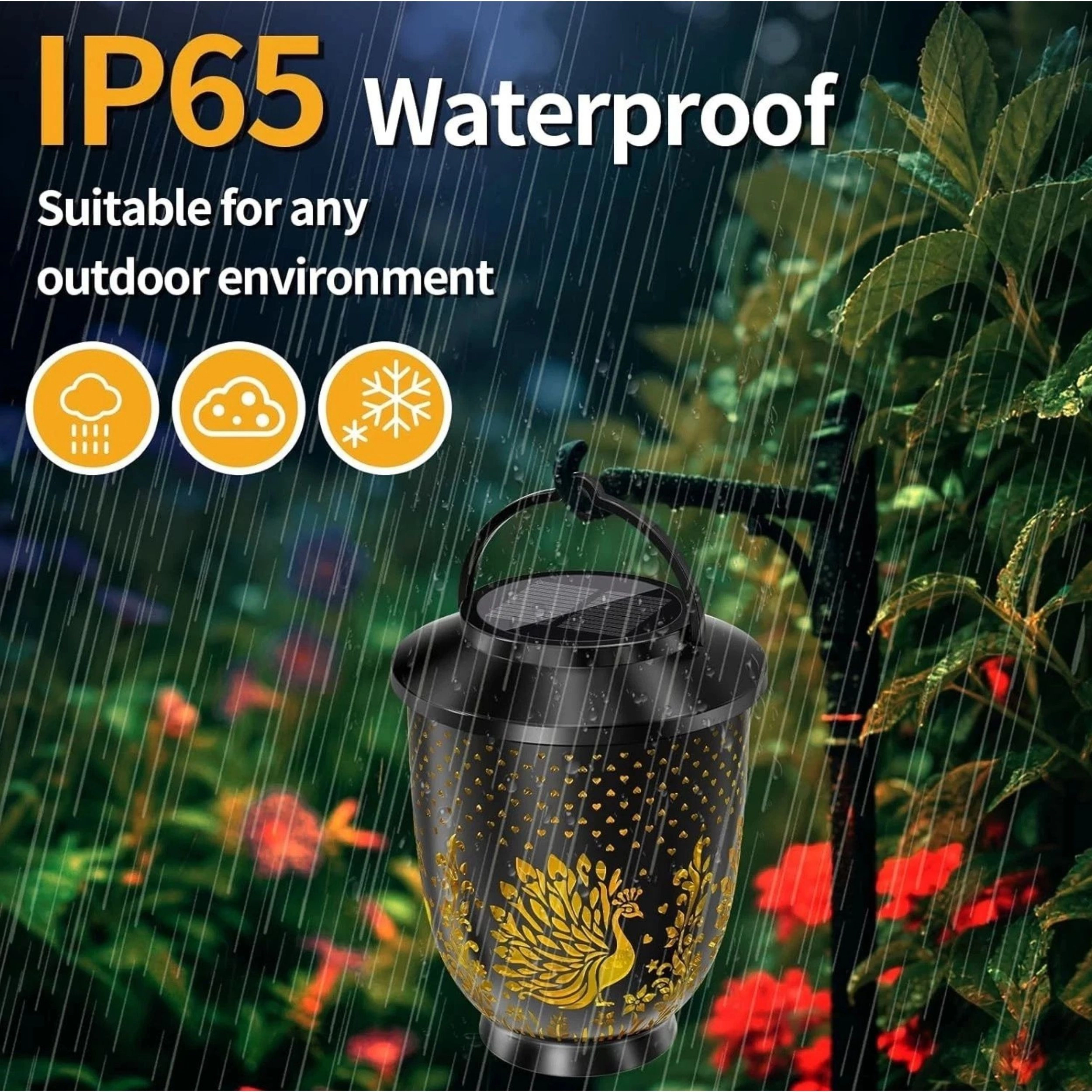 Home Collection Solar LED Hanging Garden Lantern with 2 Lighting Modes