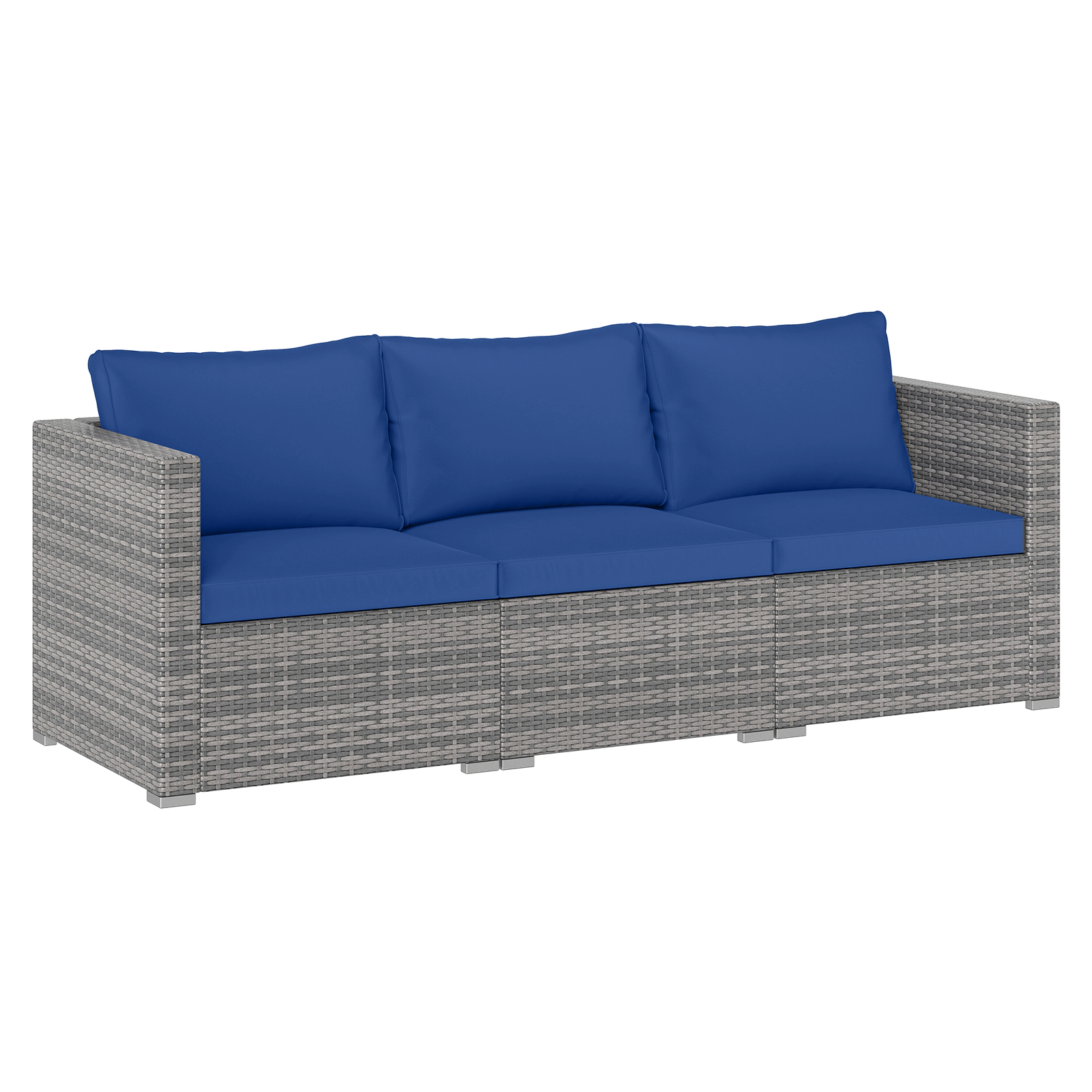 SUGIFT 3-Piece PE Rattan Patio Sectional Sofa Set Cushions 400-lb Capacity Modular Right/Left Arm & Armless Sofas Mix