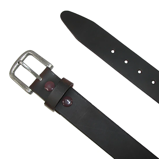 CTM Men's Big & Tall Leather Removable Buckle Bridle Belt