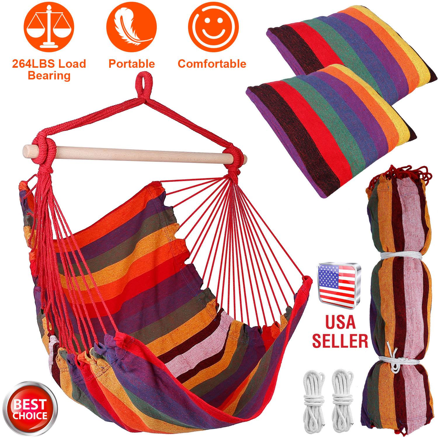 GBruno Canvas Hammock Hanging Chair With Pillows