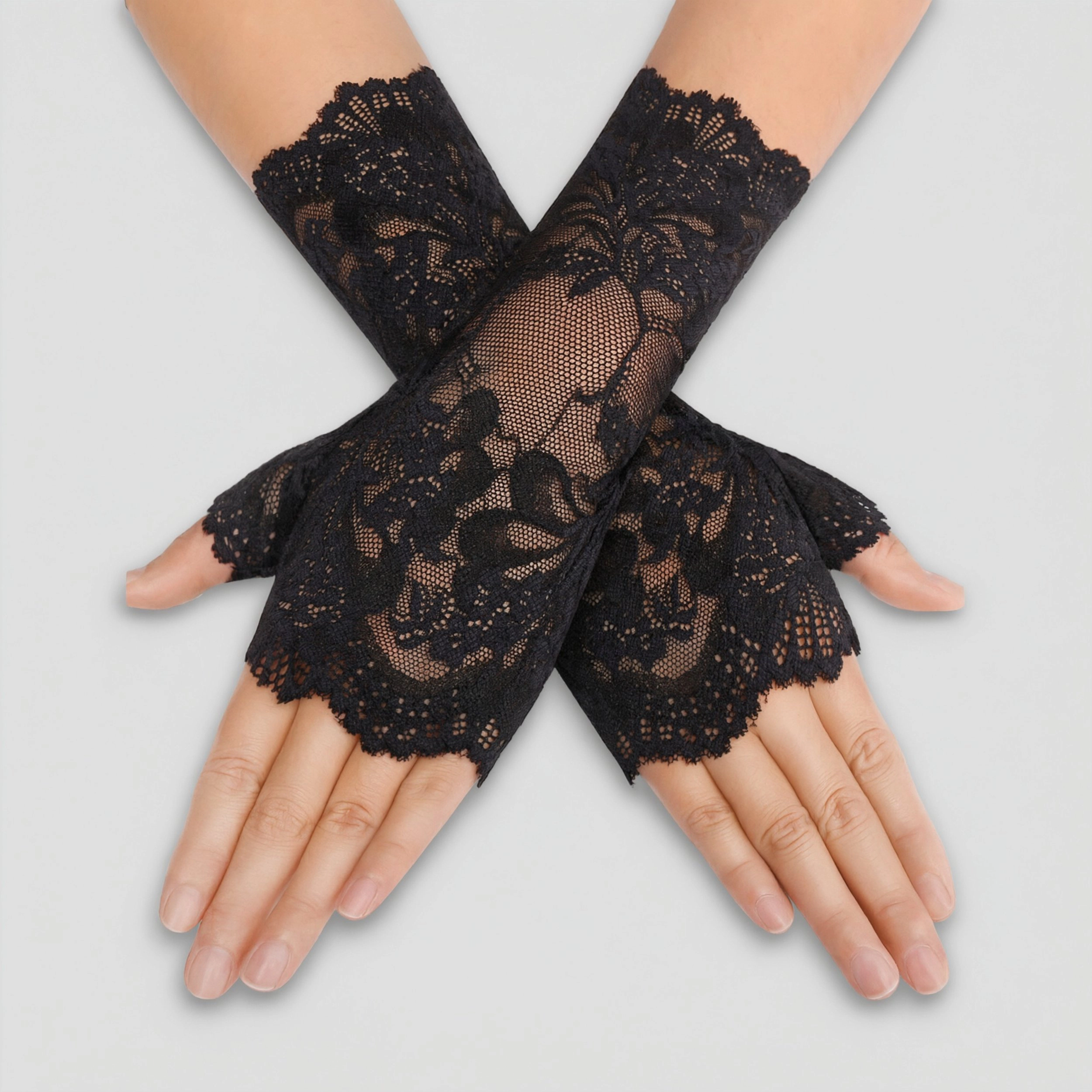 Avidlove Women's Short Fingerless Lace Wrist Gloves