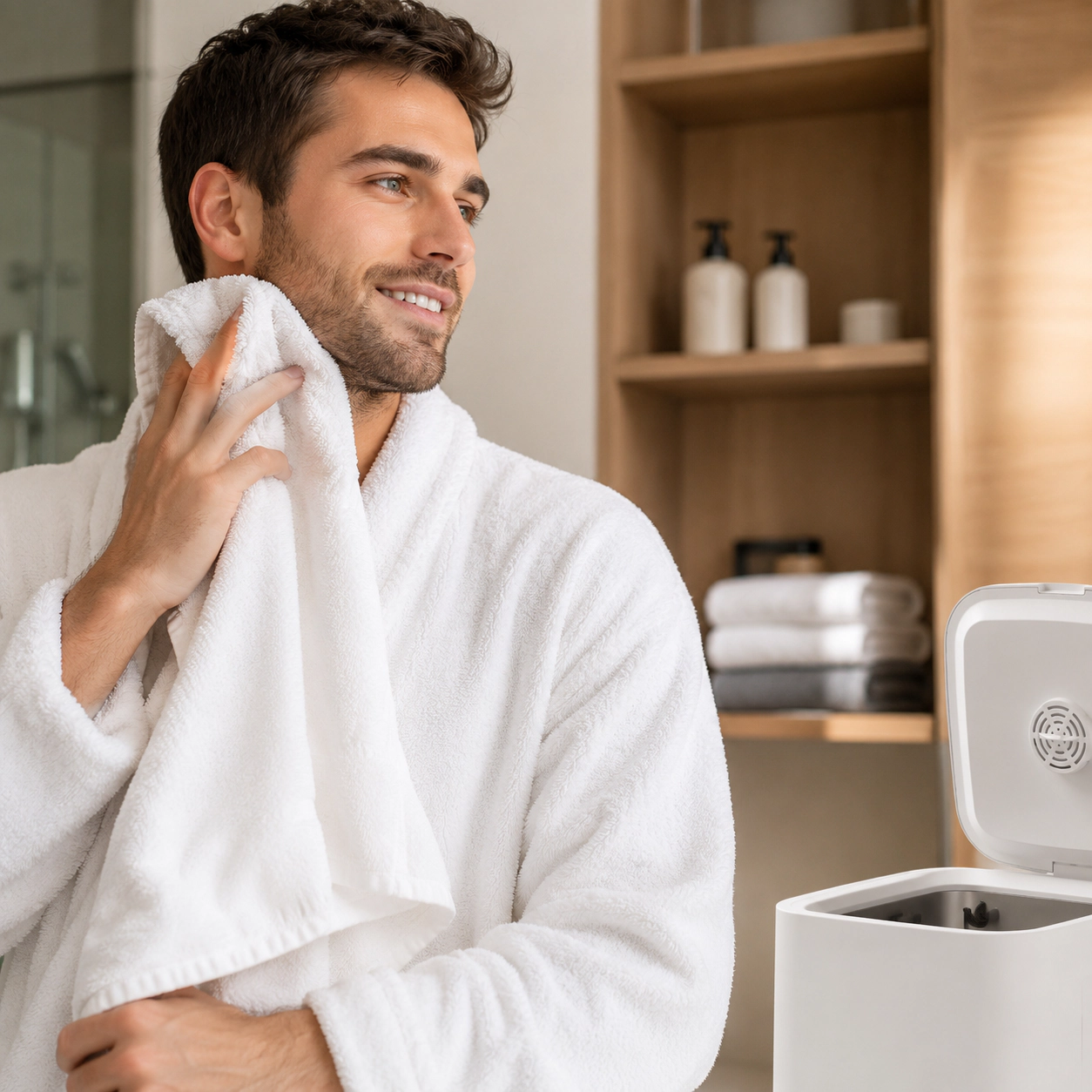 Pursonic Unisex Luxury Home Spa Relaxation Bundle with Towel Warmer Bucket & Lavender Essential Oil