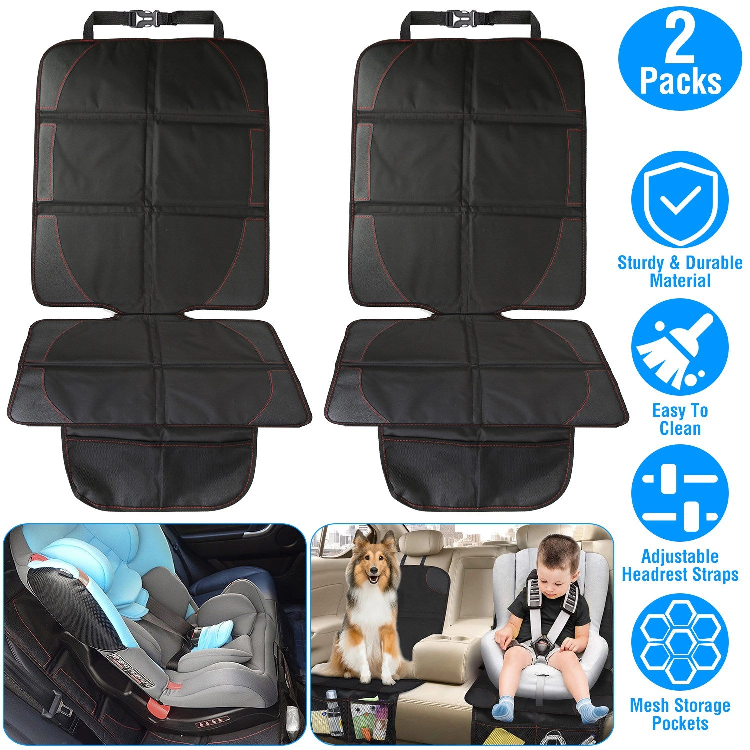 GBruno Kids' Kids' 2-Pack Car Seat Protector Cushion Mat