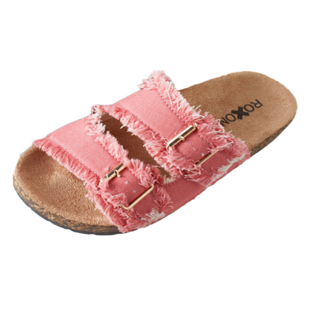Roxoni Women's Adjustable Double Buckle Slide Sandals