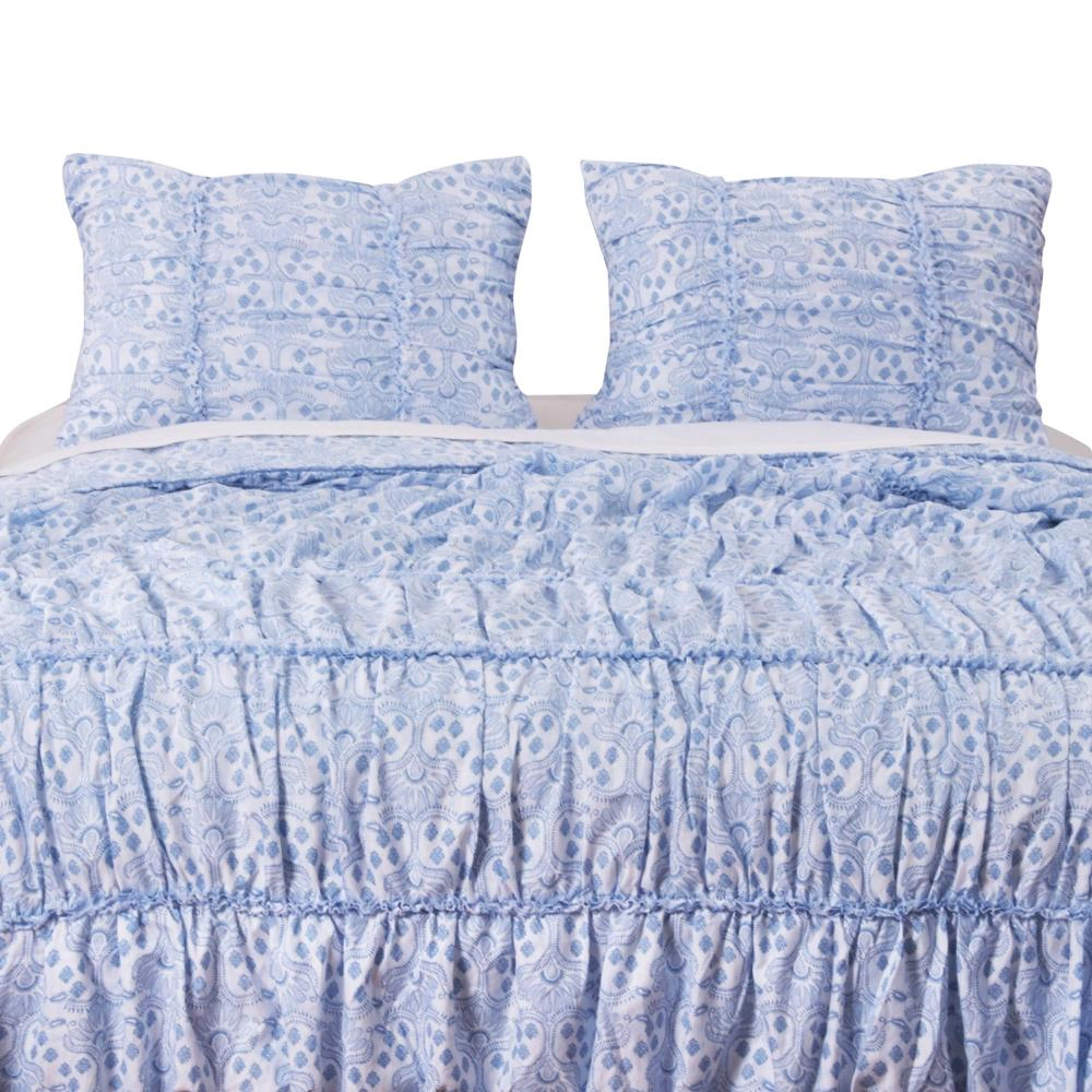 Greenland Home Fashion Helena Ruffle 3 Piece Quilt & Pillow Sham Set