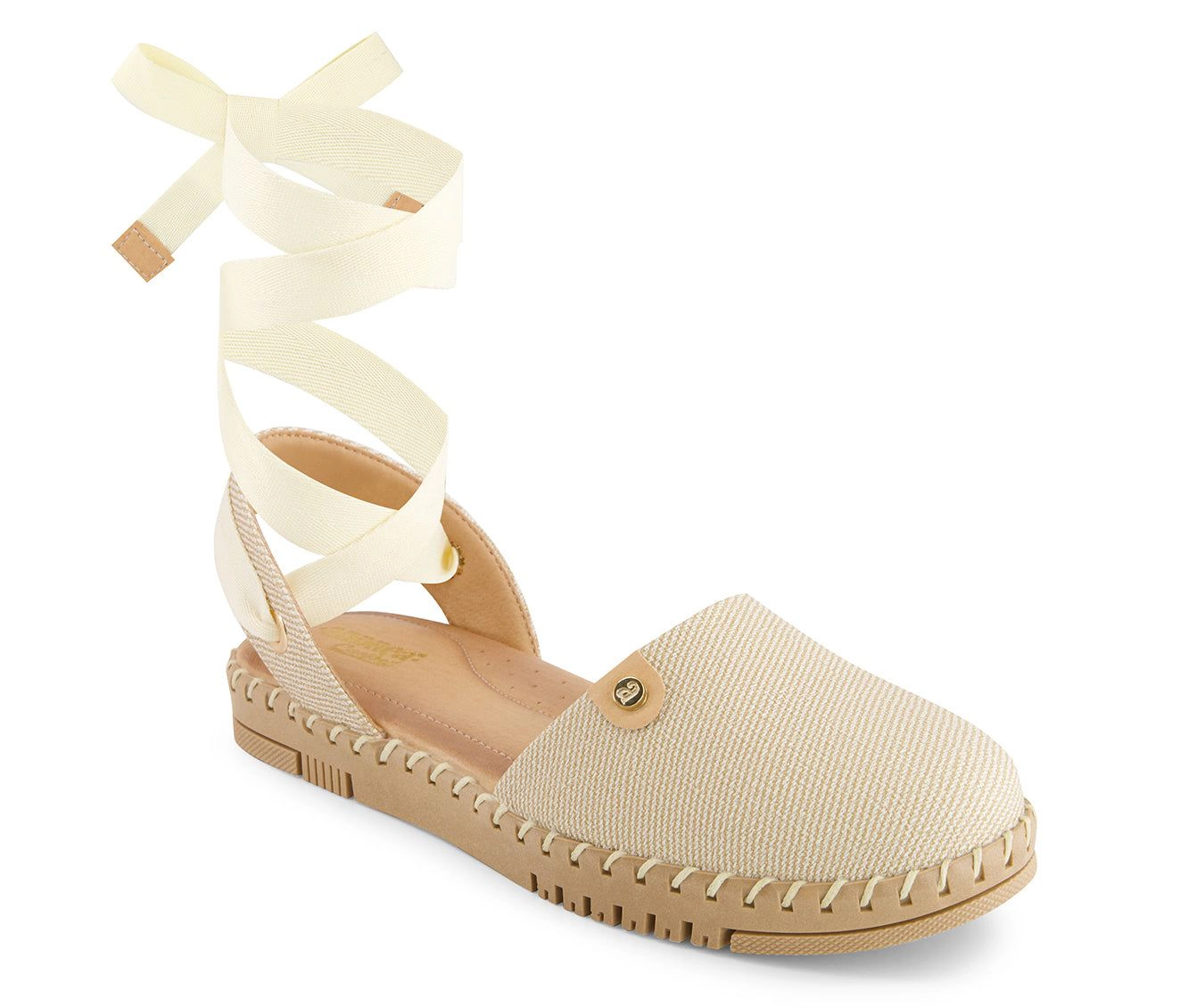 Andrea Womens Textile Ribbon Lace Flats
