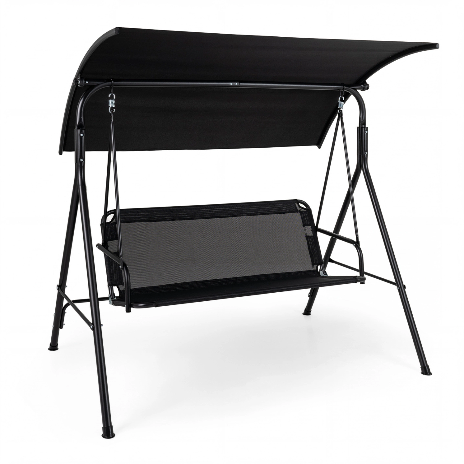 LJG 3-Seat Outdoor Patio Swing Chair with Breathable Mesh Fabrics