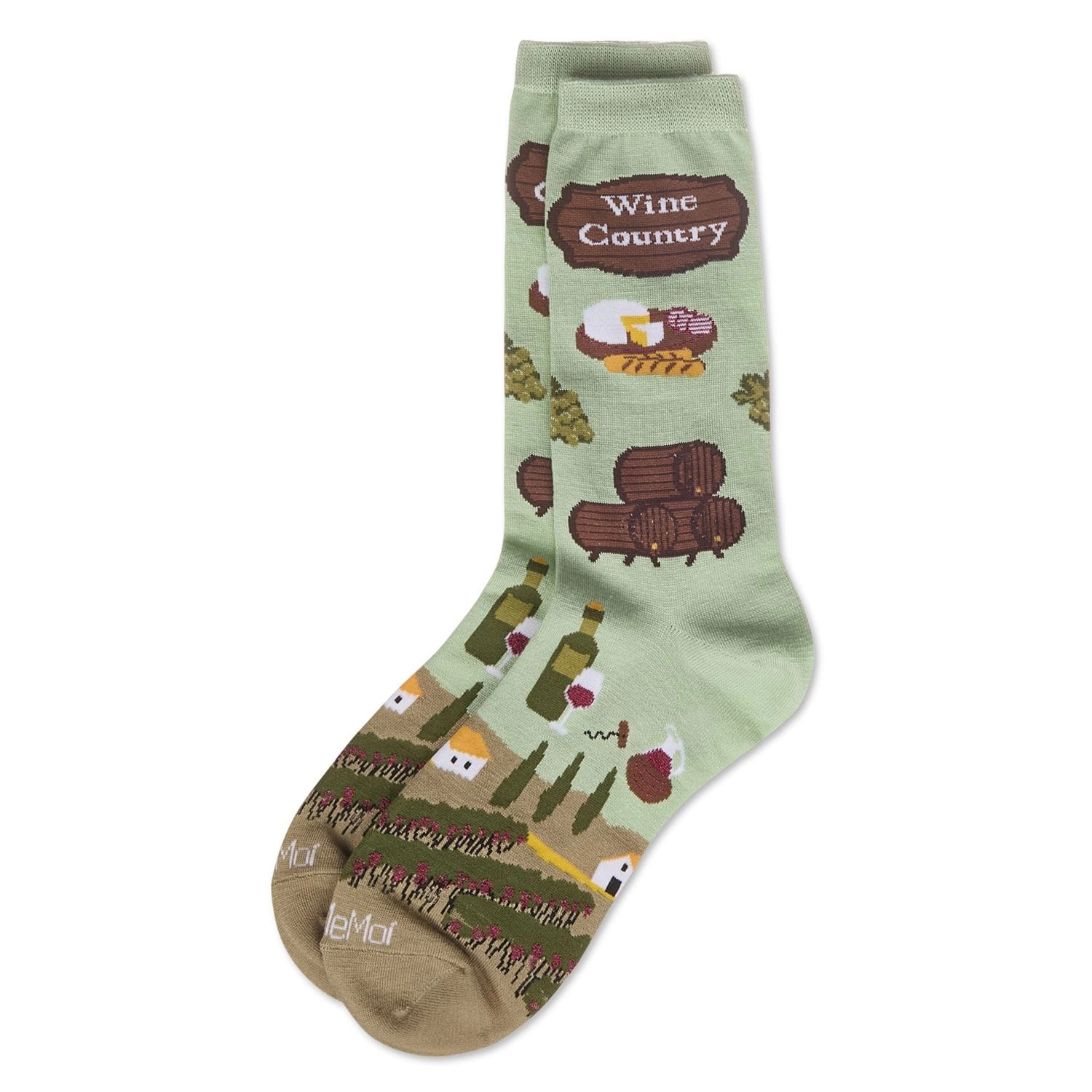 MeMoi Women's Wine Country Rayon From Bamboo Crew Socks