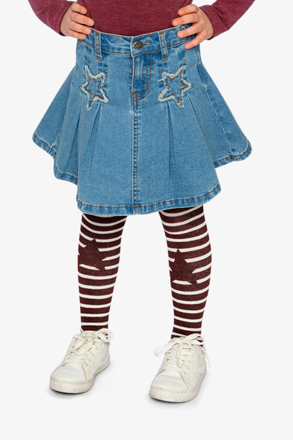 Deux par Girls Pleated Denim Skirt