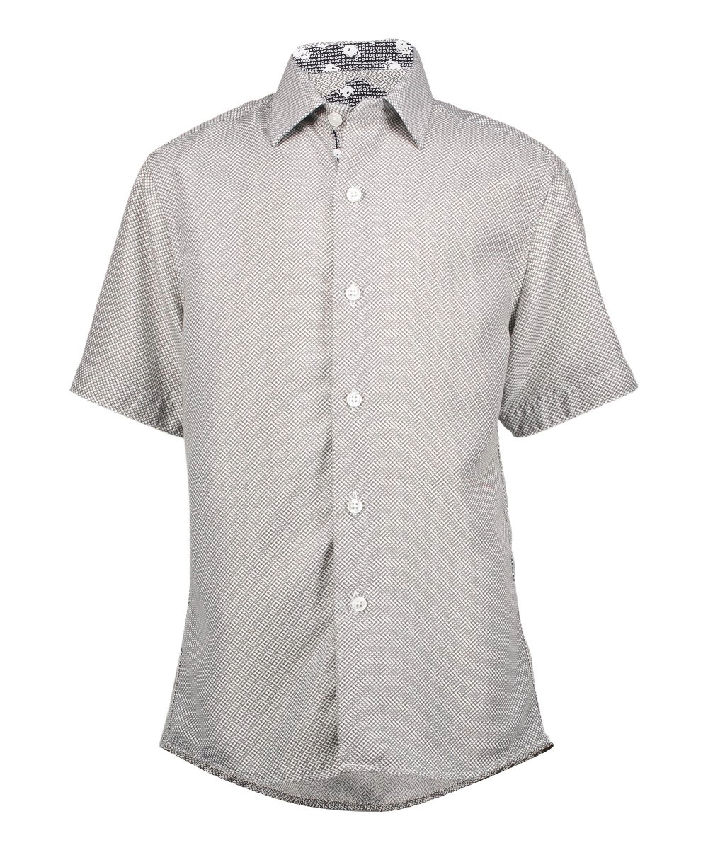 Elie Balleh Boys Slim Fit Micro Houndstooth Shirt