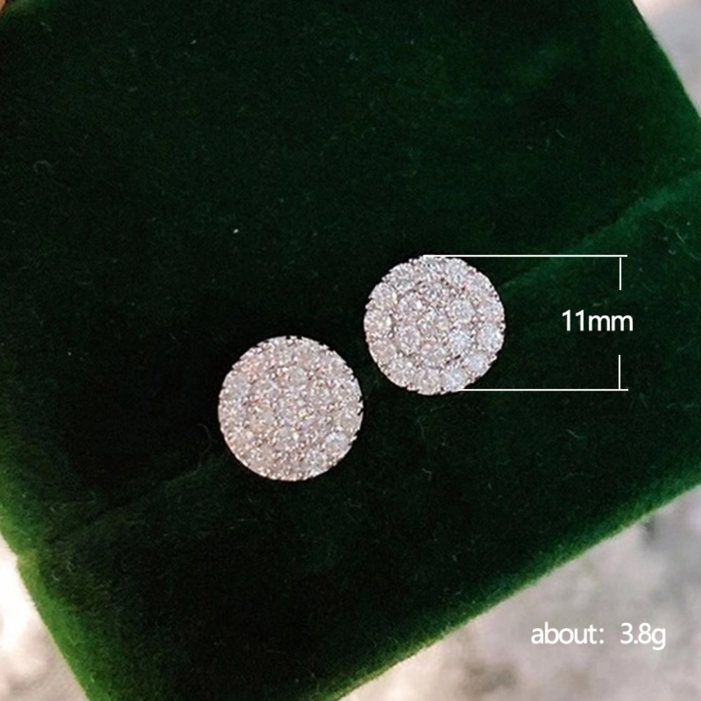 Wardrobe Whimsy Round Halo Cubic Zirconia Stud Earrings for Women