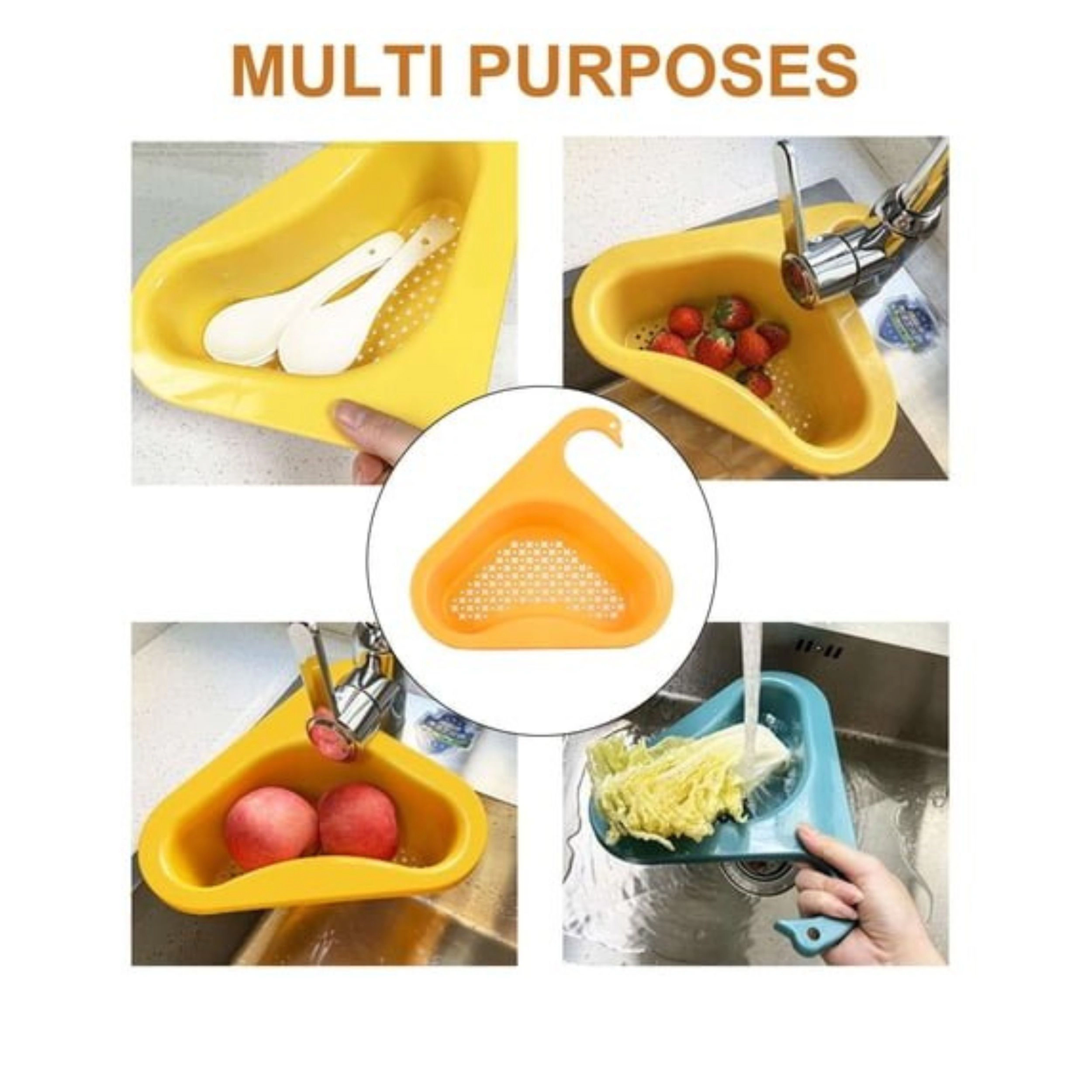 Home Collection Triangular Kitchen Sink Drain Strainer Baskets Pack of 4