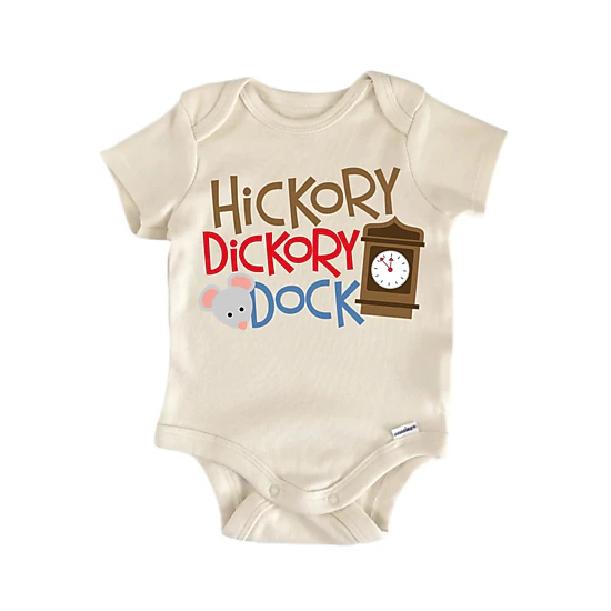 NOFO VIBES Unisex Hickory Dickory Dock Newborn Baby Bodysuit