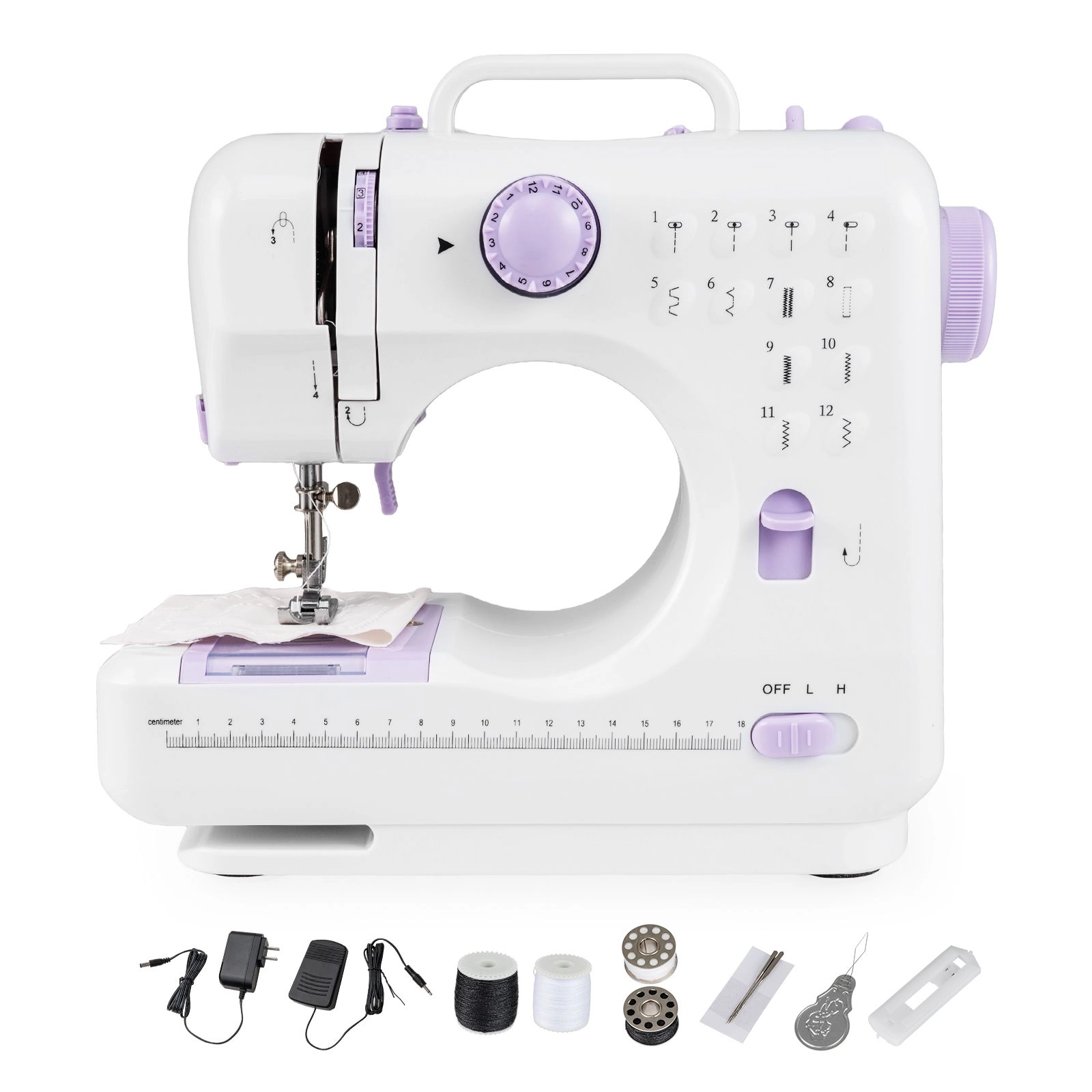 SlickBlue Portable Mini Sewing Machine with 12 Stitch Patterns and Kit