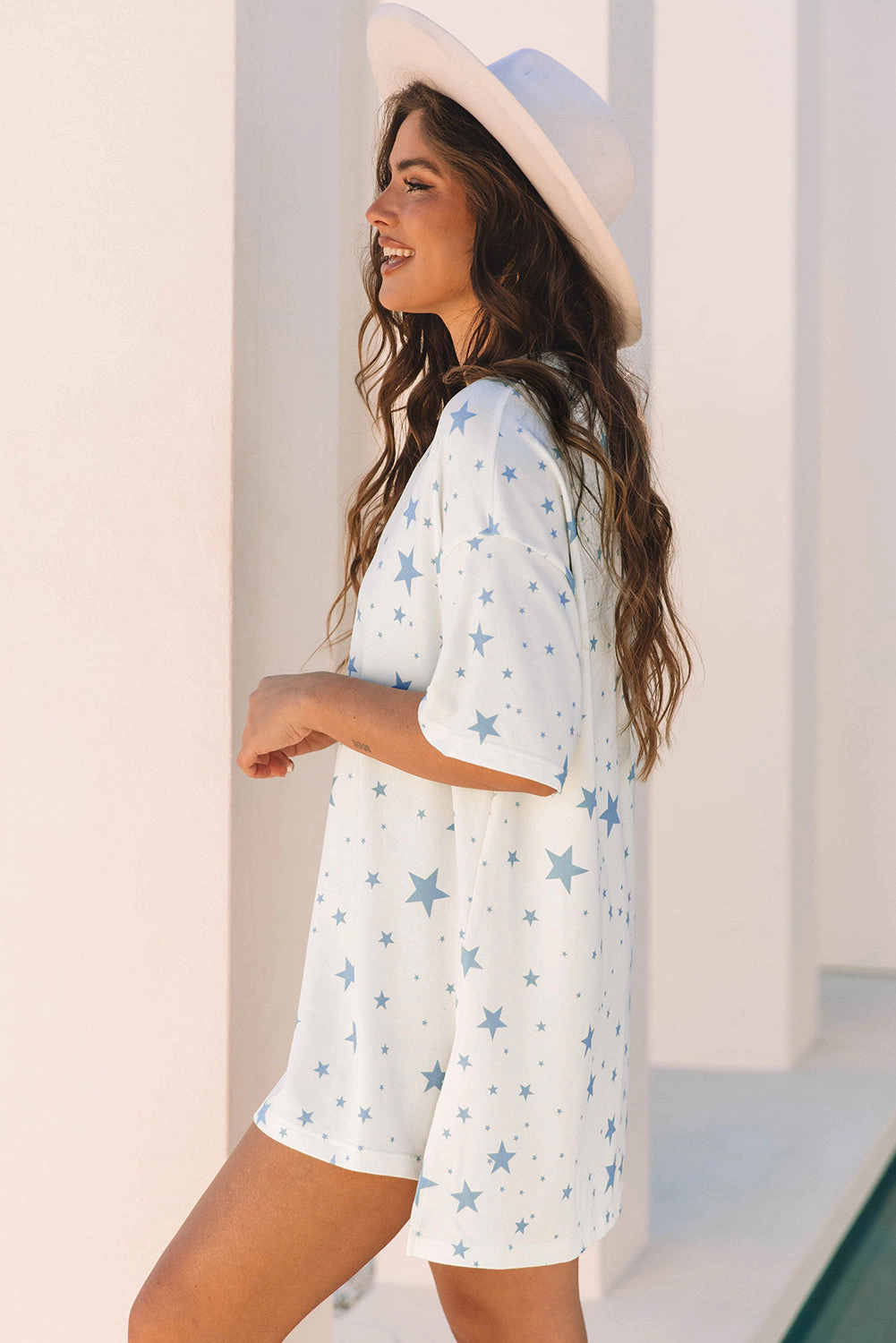 Threaded Pear Women's Braelyn Stars Oversized Tee
