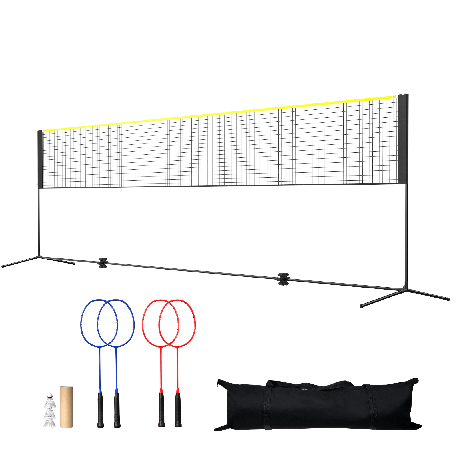 HONGGE Badminton Net Height Adjustable Volleyball Net Foldable Pickleball Net Portable Easy Setup Tennis Net Set with