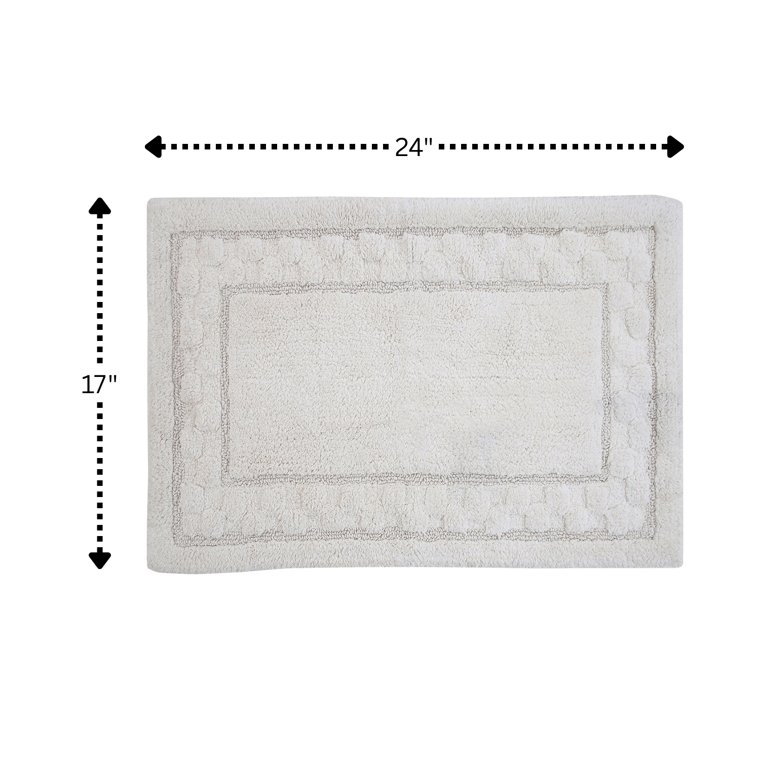Sculptu Border Soft Plush Cotton Non Slip Bath Rug by Castle Hill