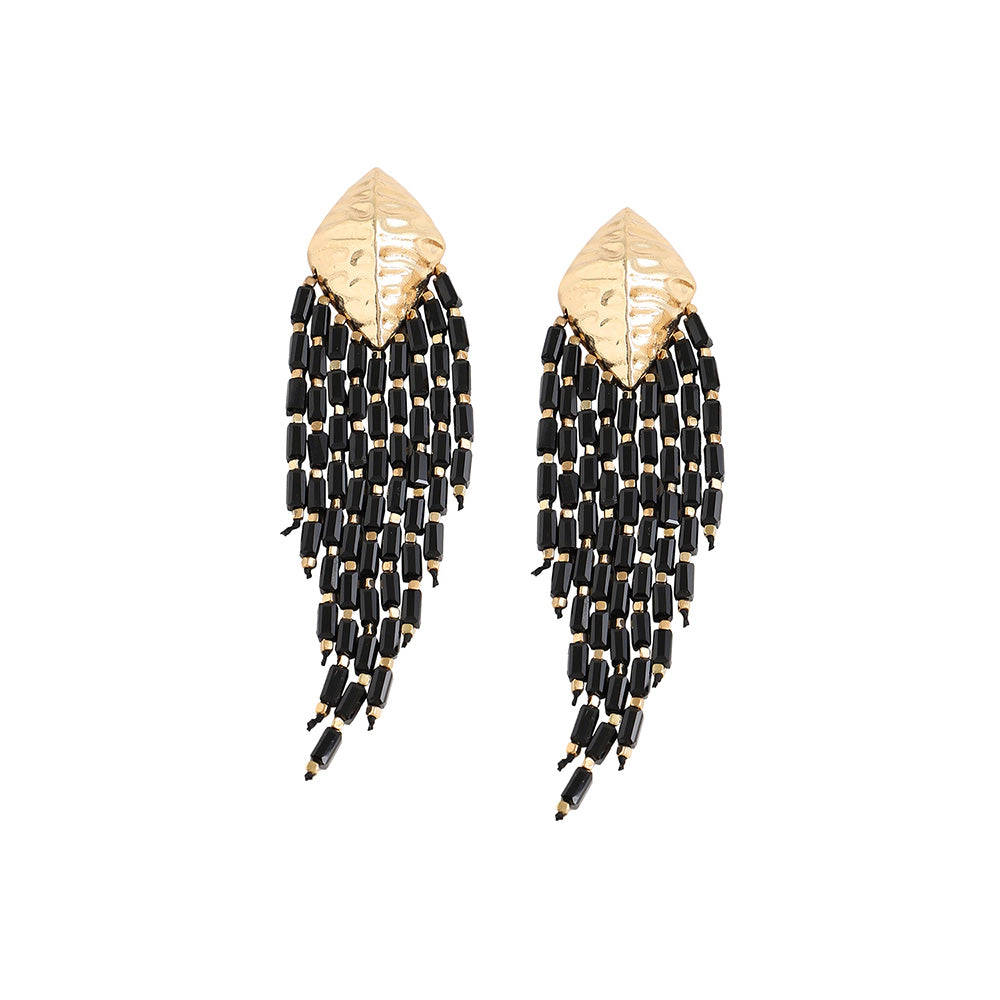 SOHI Women's Black Drop Earrings
