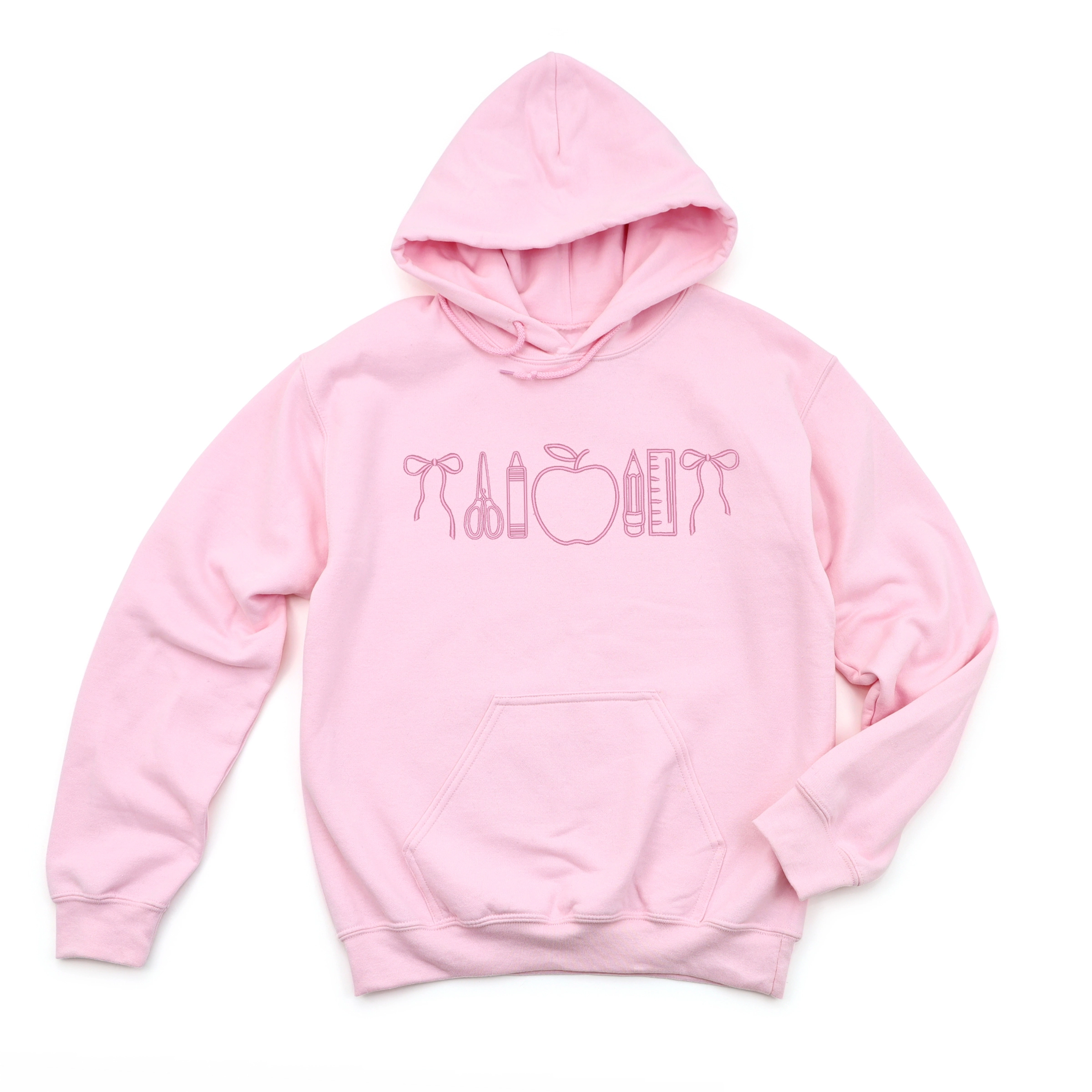 Simply Sage Market - Embroidered Bows School Icons Women's Graphic Hoodie