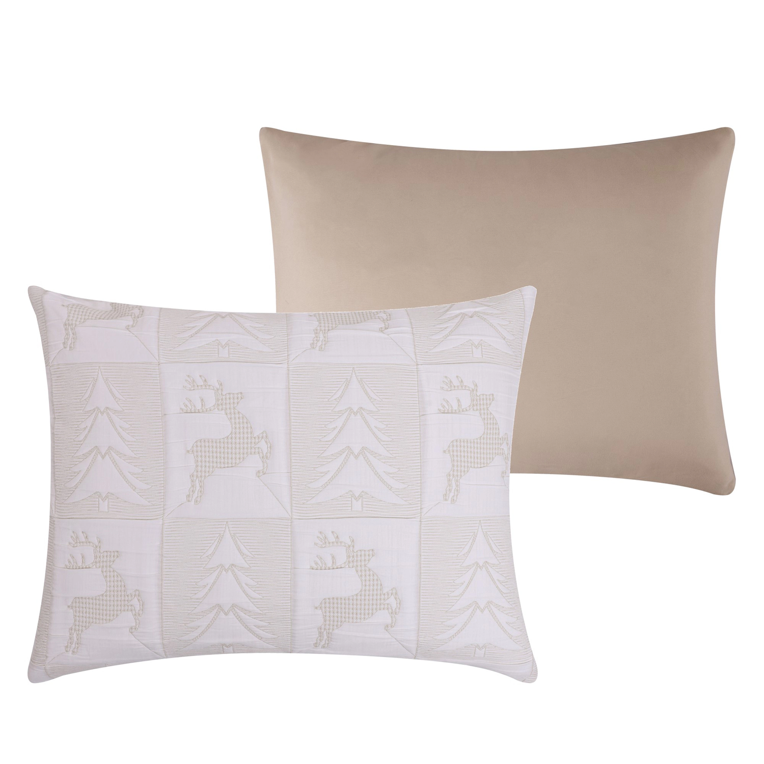 Greenland Home Fashions Reindeer Games 100% Woven Polyester Jacquard Machine Quilted Sham