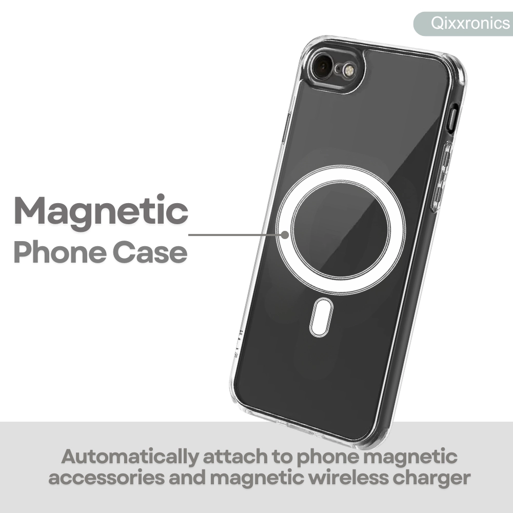 Qixxronics Magnetic Case for iPhone SE 2, iPhone SE 3 Cellphone Magnetic Cover Shockproof Slim Phone Case