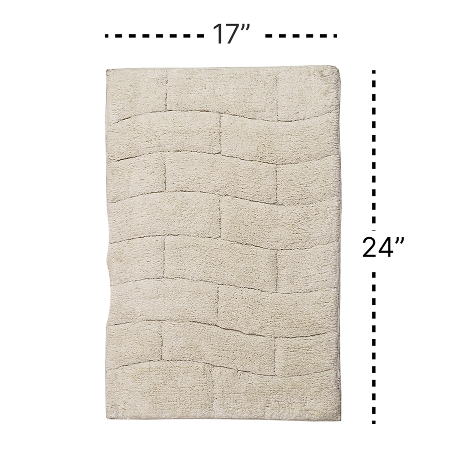 Knightsbridge Stylish And Comfortable All Season Traditional New Tile Design Cotton Bath Rug 17" X 24