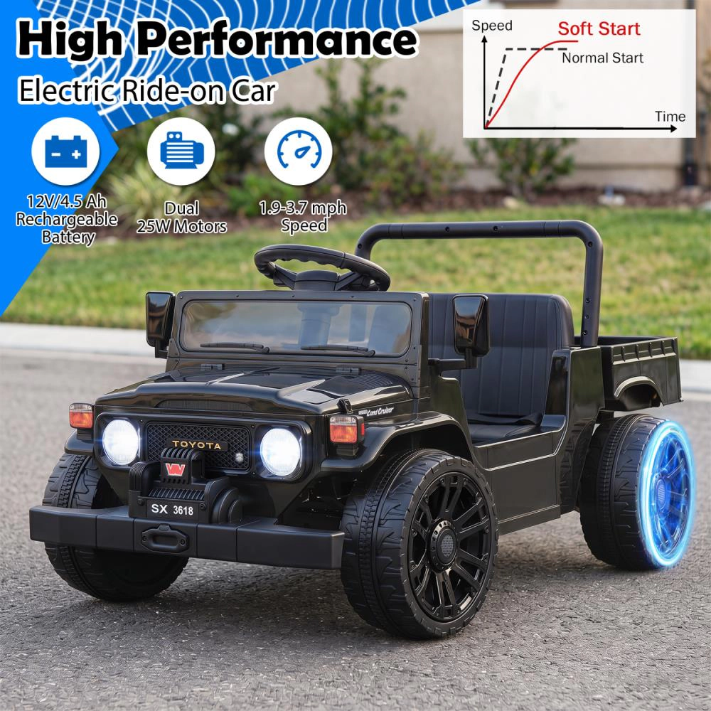 Hivvago 12V Electric Ride On Truck with Dump Bed and Music Licensed Toyota