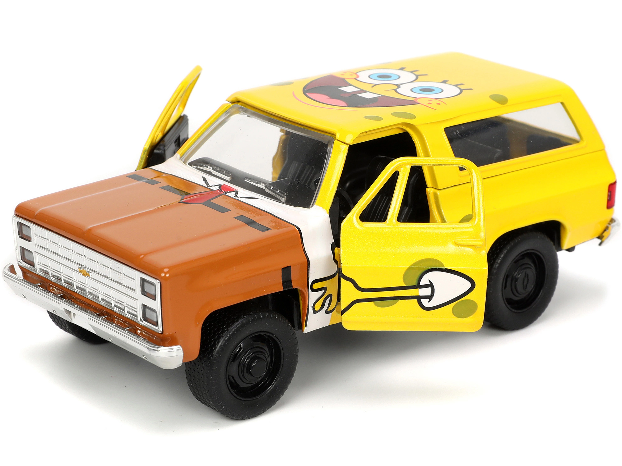 Jada 1980 Chevrolet K5 Blazer with SpongeBob SquarePants Diecast Figurine "Hollywood Rides" Series 1/32