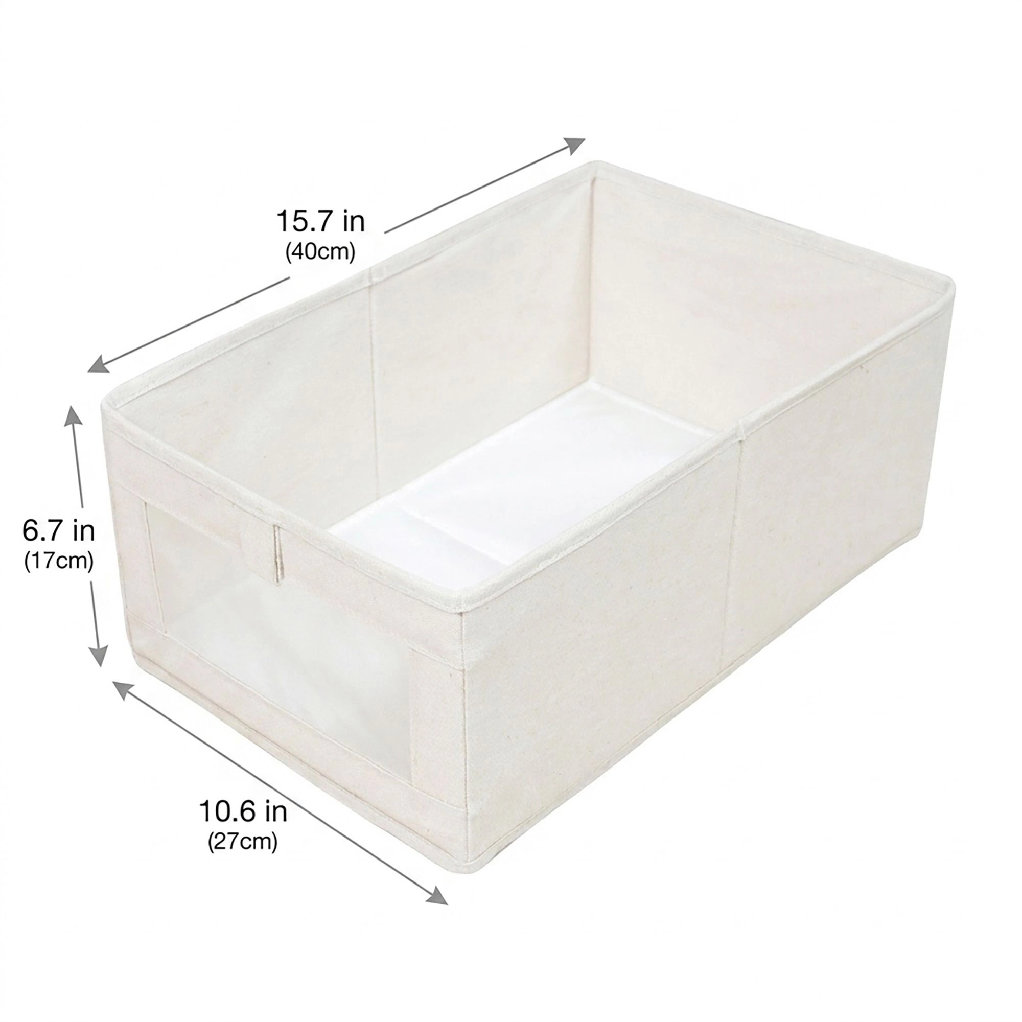 Alilang Unisex Foldable Fabric Storage Bin with Clear Window and Open Top