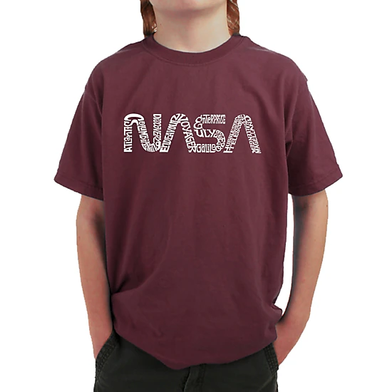 LA Pop Art Boy's Word Art T-Shirt - Worm Nasa
