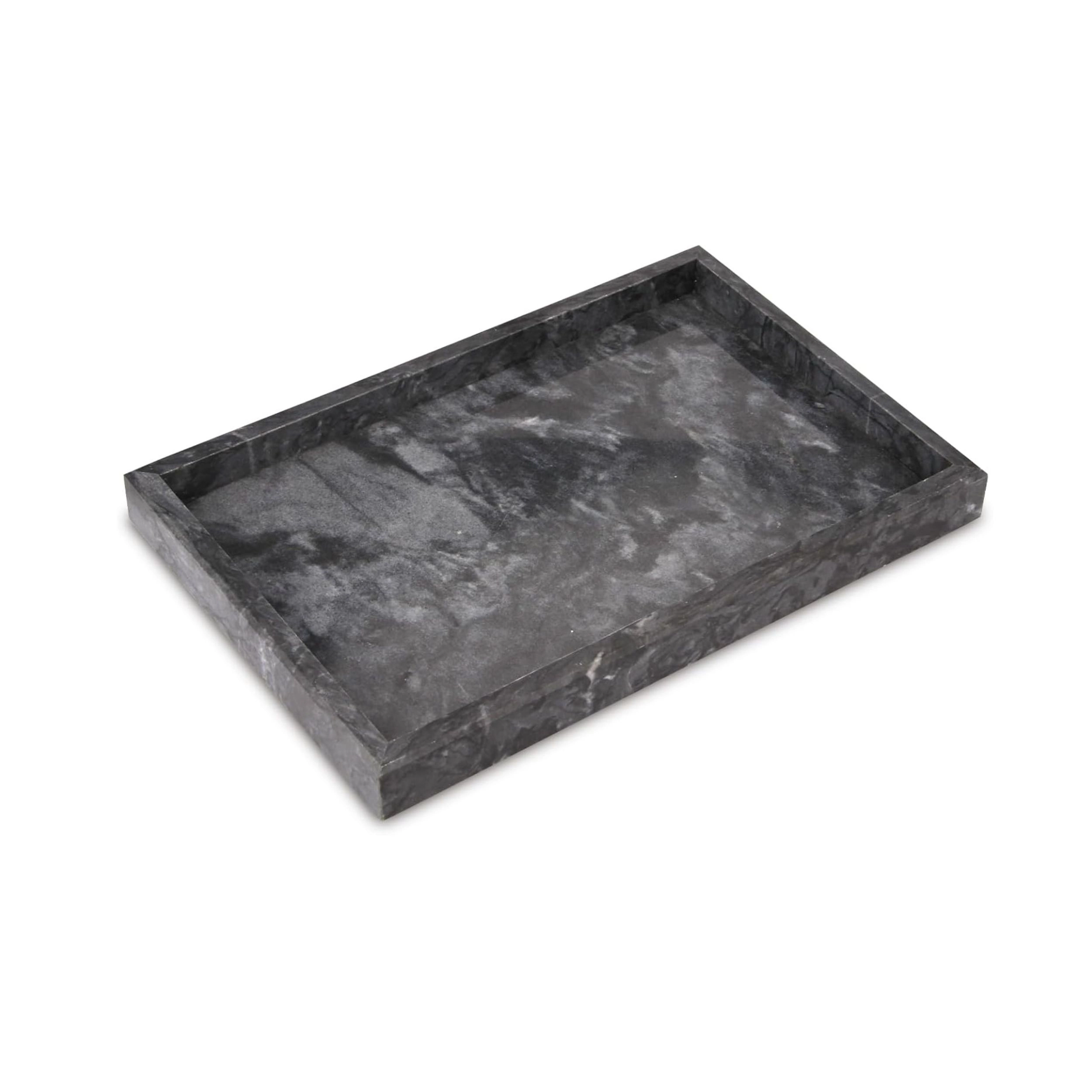 Stock Preferred Marble Bathroom Vanity Tray 12 x 8 Inch Decorative Countertop Organizer